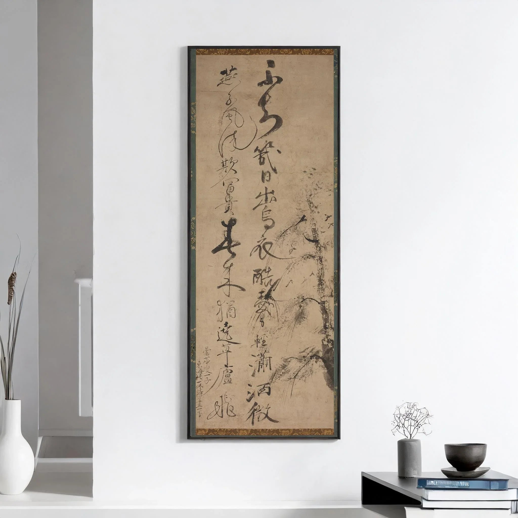 Calligraphy with Willow and Swallows (1400s) - Ikkyū Sōjun | PRINT | Available framed 3x1 - 9ArtPrints