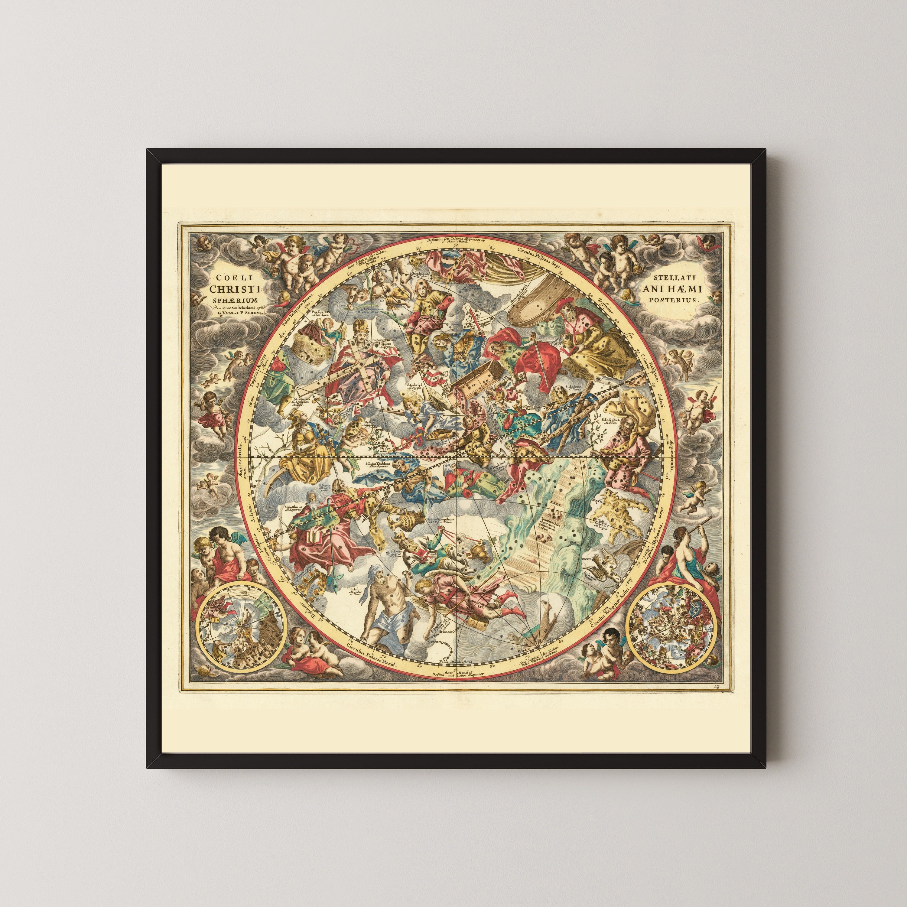 Andreas Cellarius — The Christian Starry Heaven, Second Hemisphere (Plate 23) | Celestial Map Print