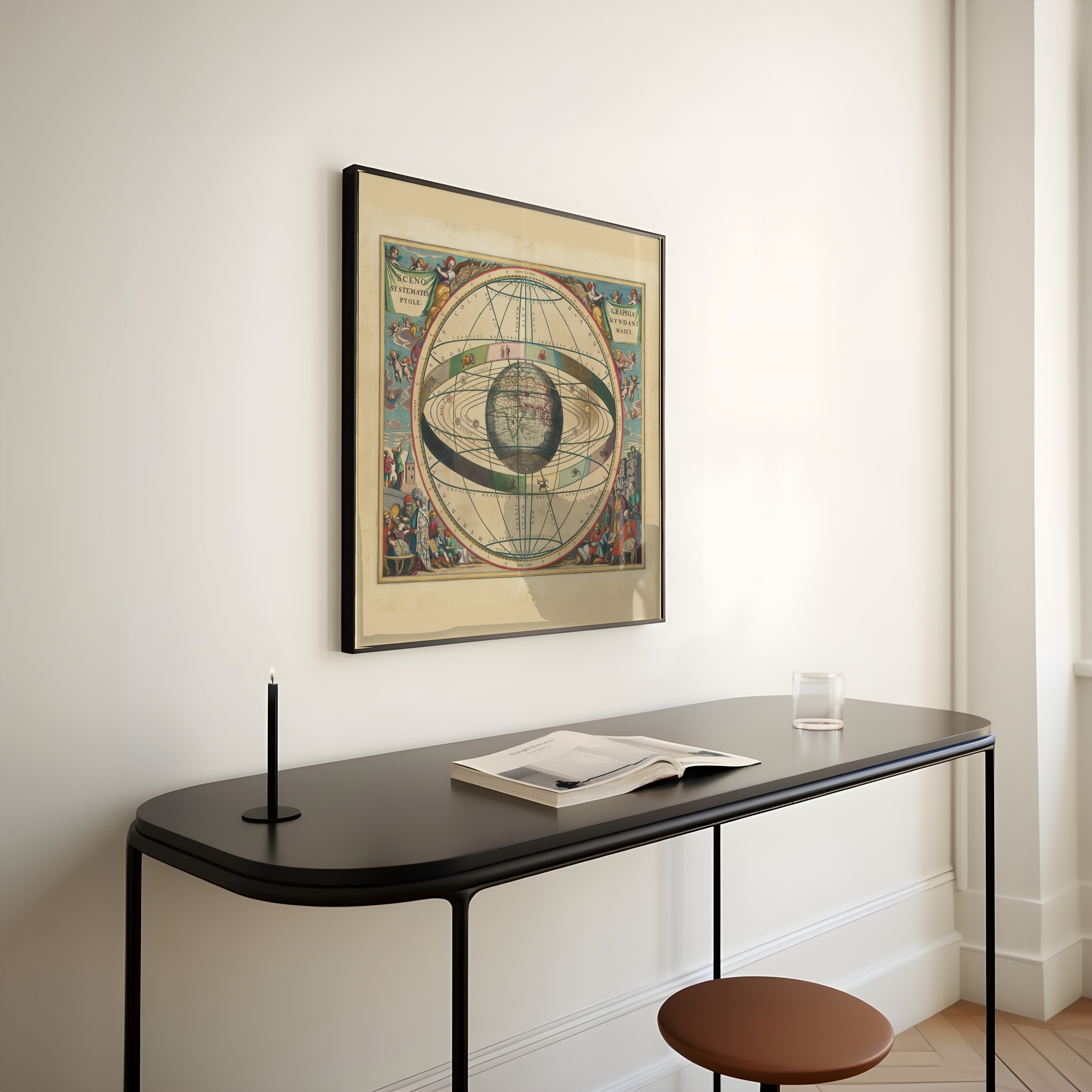 Andreas Cellarius — A Scenographic View of the Ptolemaic World System (Plate 2, Blue Colouring) | Celestial Map Print