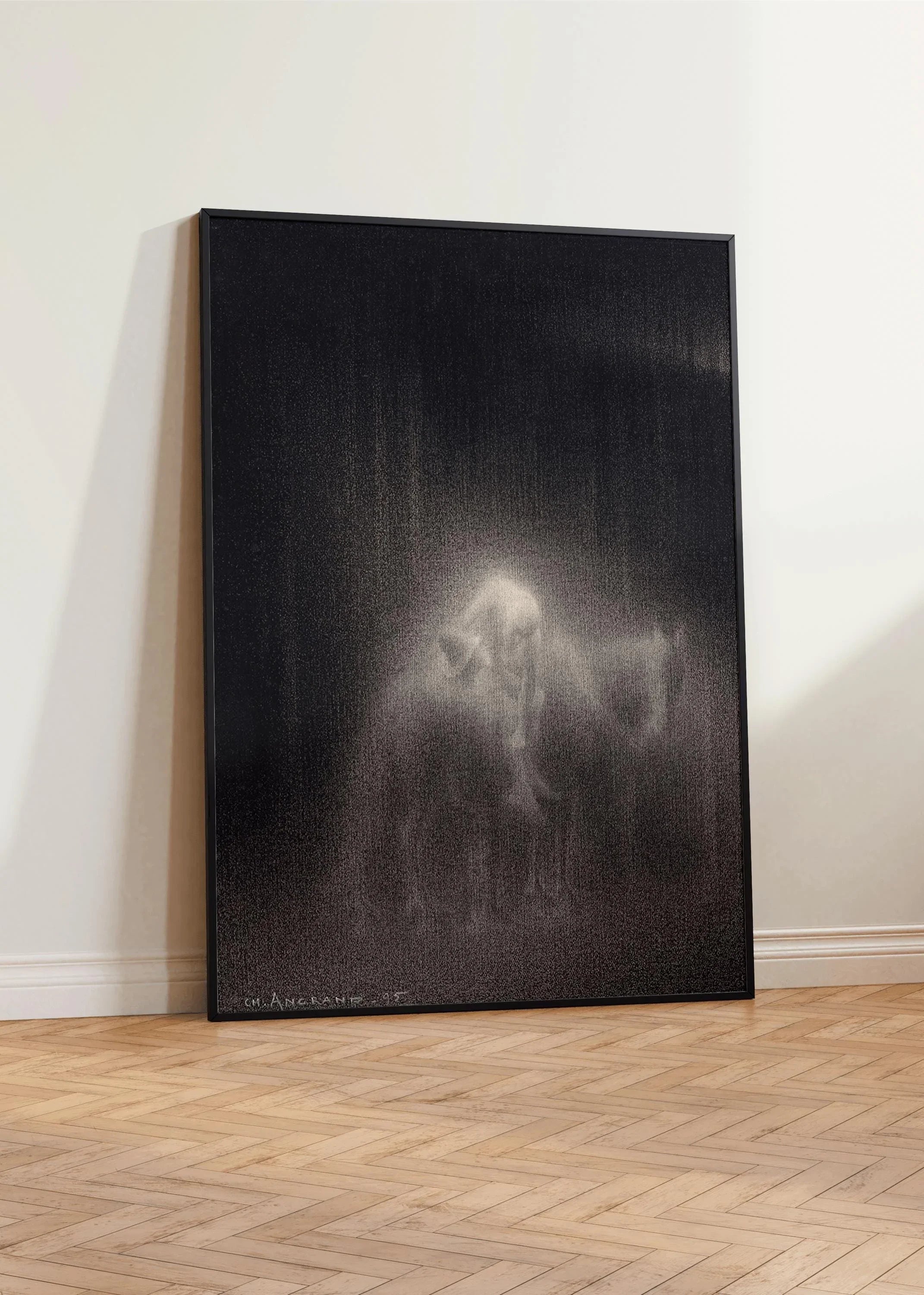 Charles Angrand - The Good Samaritan Art Print: Dreamlike Charcoal Drawing - 9ArtPrints