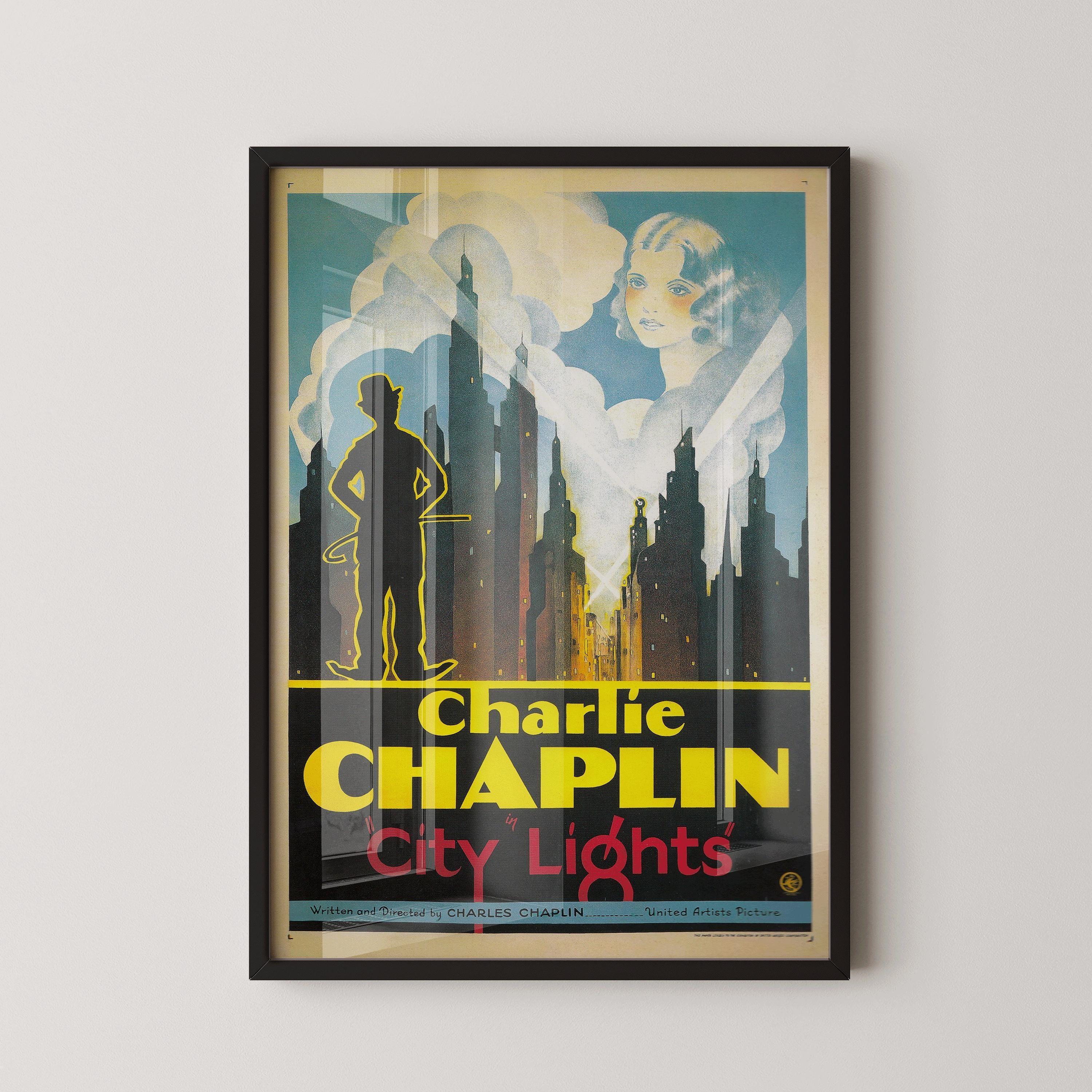 Charlie Chaplin - City Lights (1931) | Vintage Movie Poster
