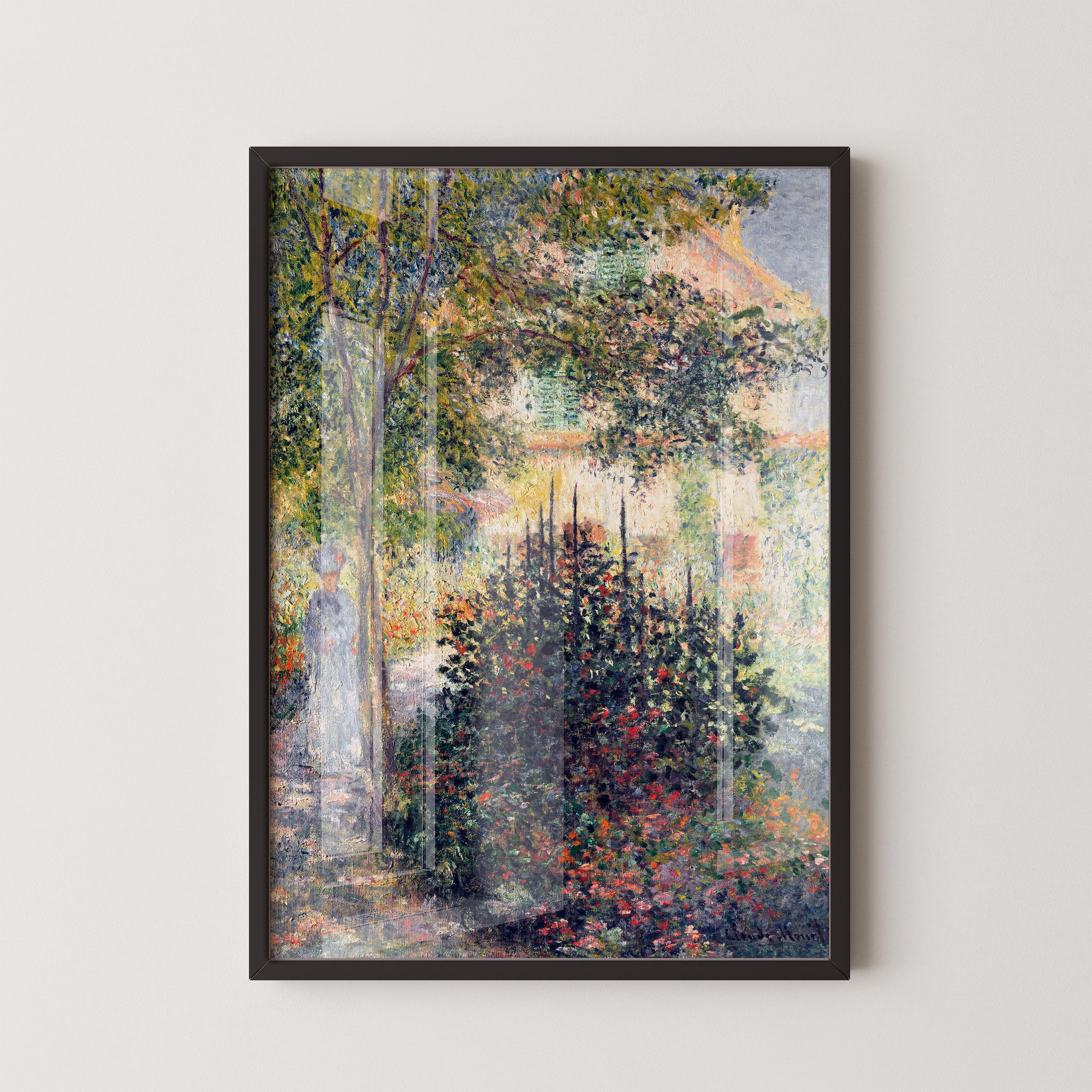 Claude Monet - Camille Monet at the Garden at Argenteuil | Famous Impressionist Art