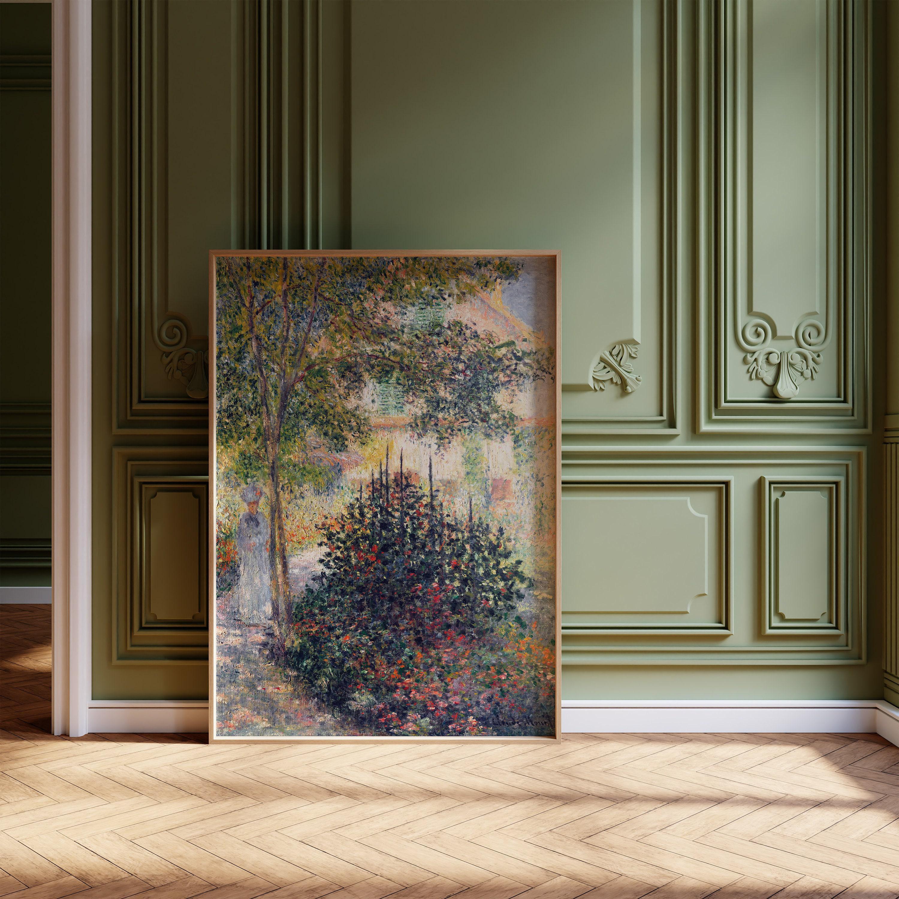 Claude Monet - Camille Monet at the Garden at Argenteuil | Famous Impressionist Art