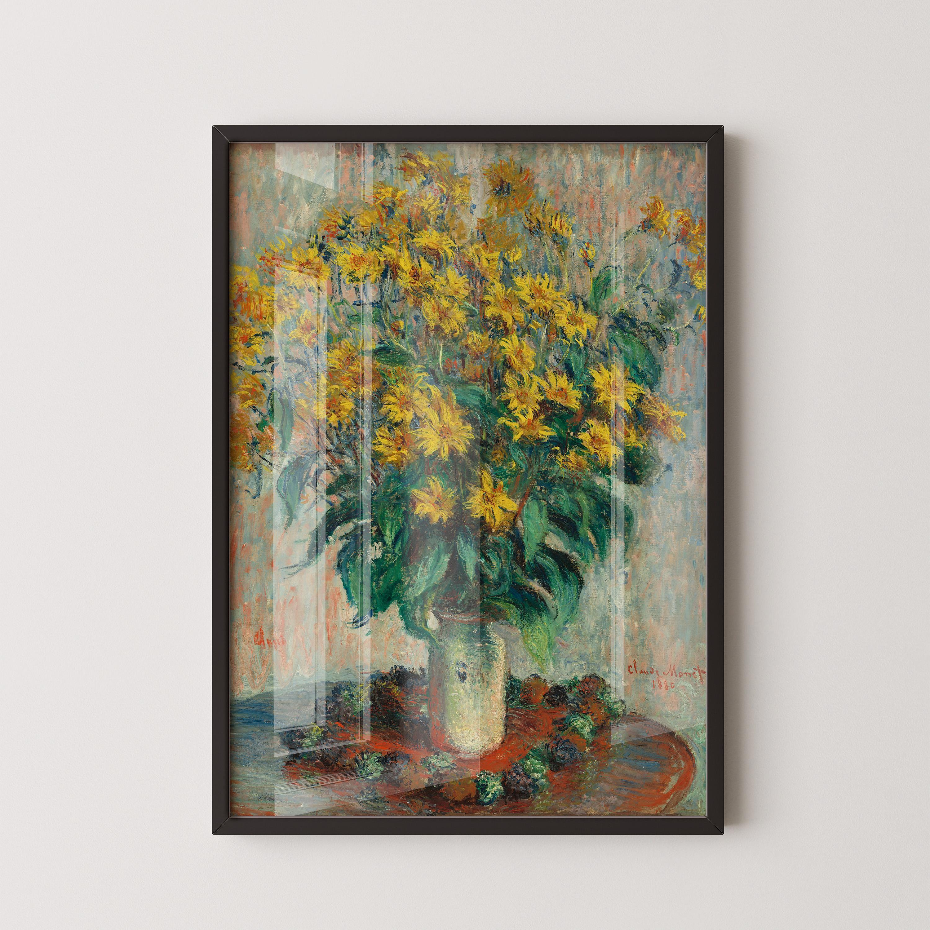 Claude Monet - Jerusalem Artichoke Flowers | The Legendary Impressionist Painting in Glorious Giclee Print available handframed or unframed - 9ArtPrints