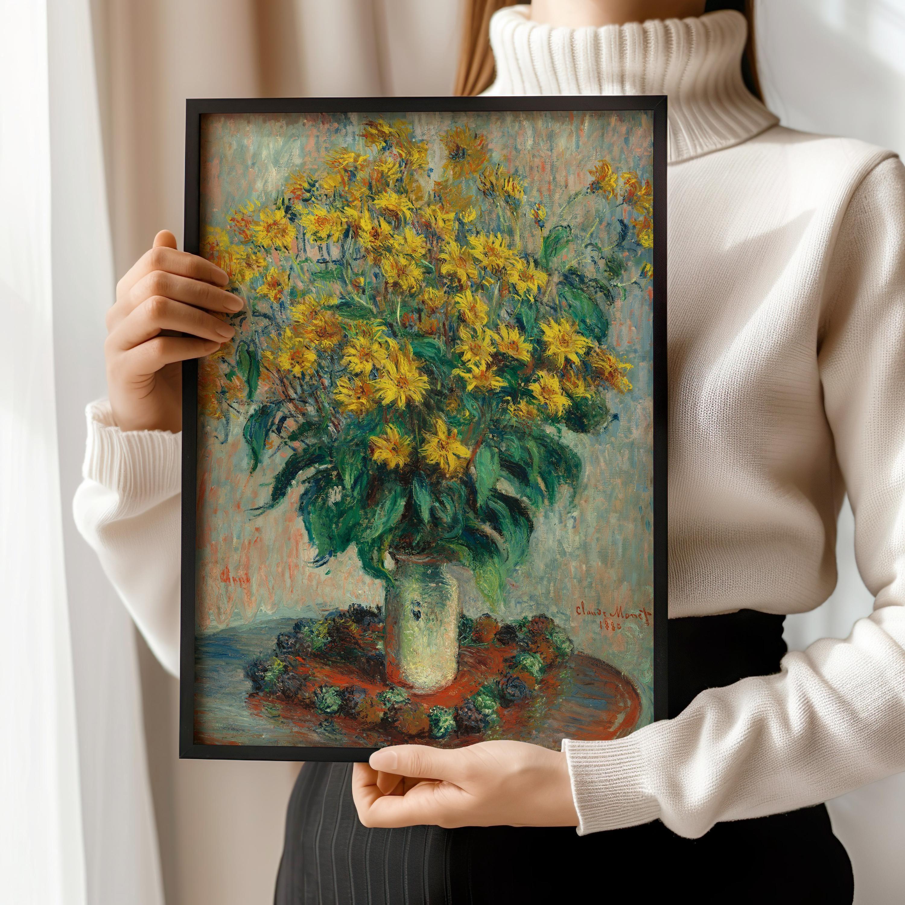 Claude Monet - Jerusalem Artichoke Flowers | The Legendary Impressionist Painting in Glorious Giclee Print available handframed or unframed - 9ArtPrints