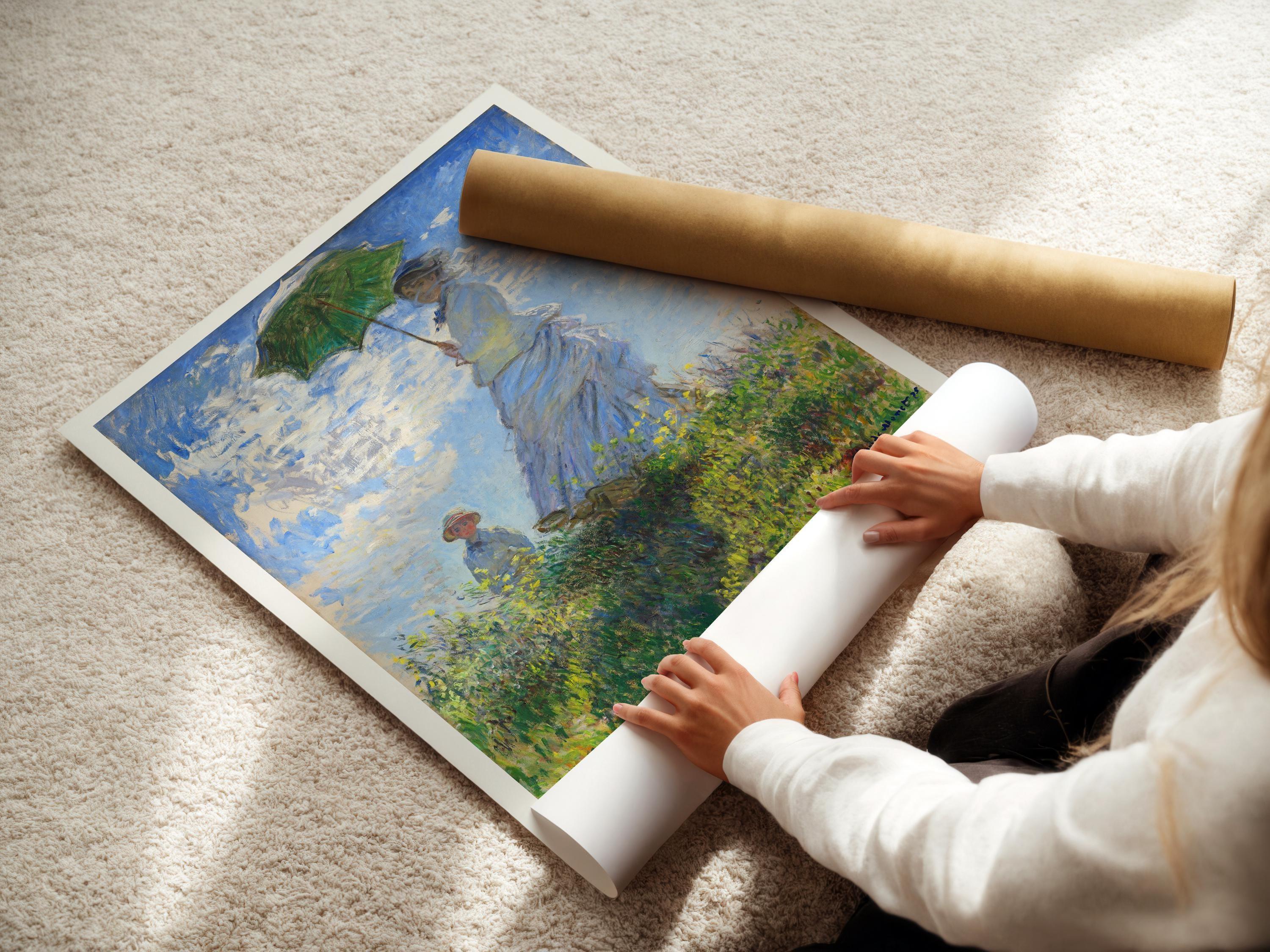 Claude Monet - Madame Monet with Parasol | The Legendary Impressionist Painting in Glorious Giclee Print