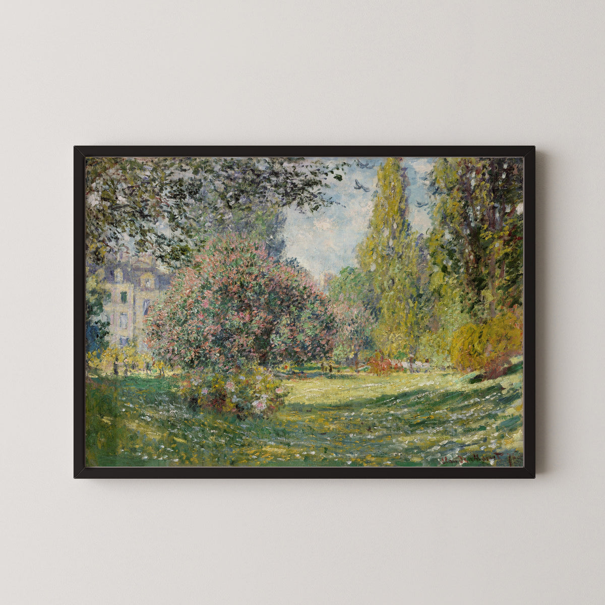 Parc Monceau by Claude Monet — shown framed on a wall