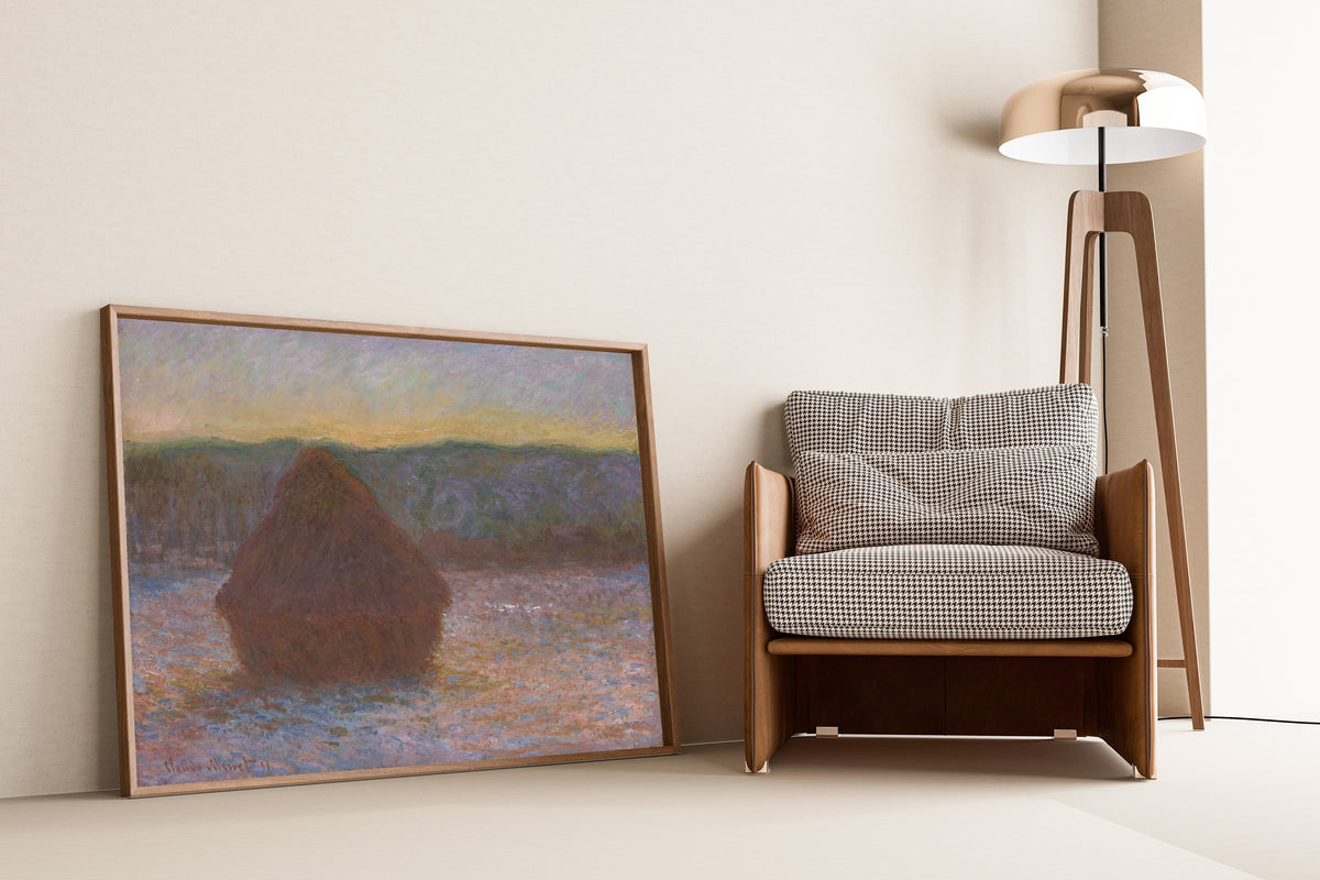 Claude Monet — Stack of Wheat (Thaw, Sunset) | Fine Art Print - 9ArtPrints