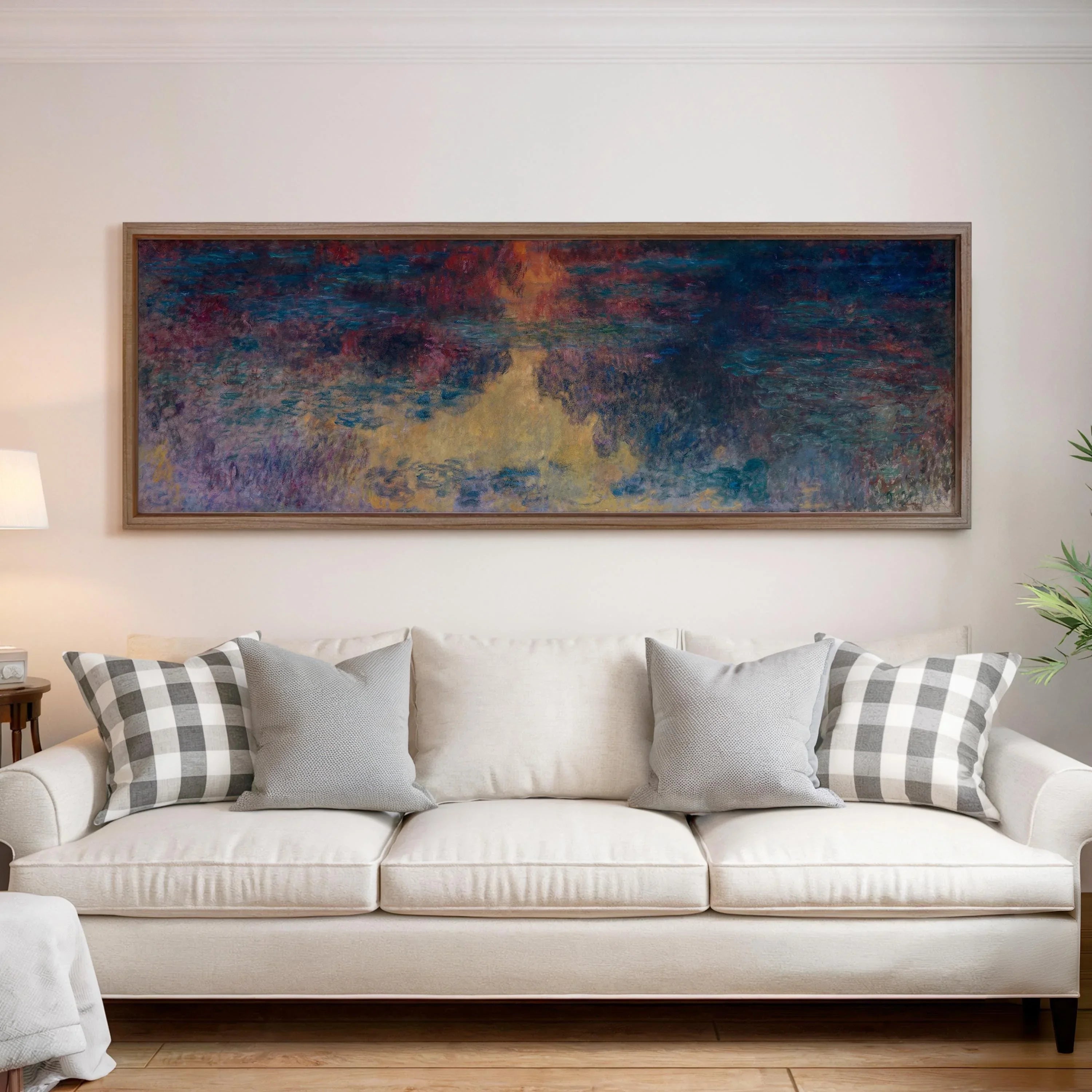 Claude Monet - Waterlily Pond in the Evening | PRINT | An Incredible Impressionist Super Wide Art (available framed) 3x1 - 9ArtPrints