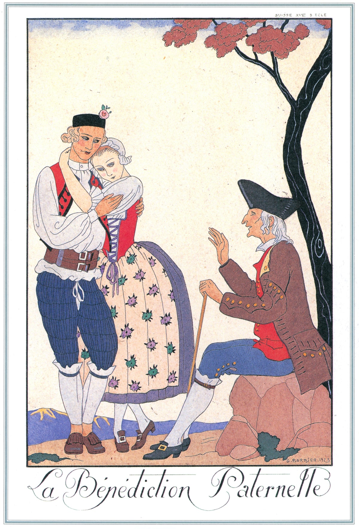 George Barbier — La Bénédiction paternelle | Art Deco Fashion Print