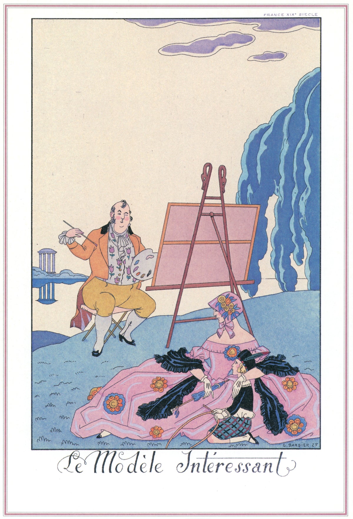 George Barbier — Le Modèle intéressant | Art Deco Fashion Print