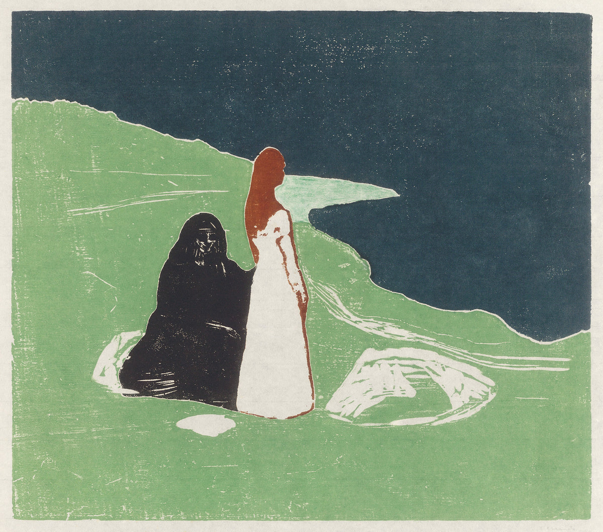 Edvard Munch — Two Women on the Shore | Woodcut Print