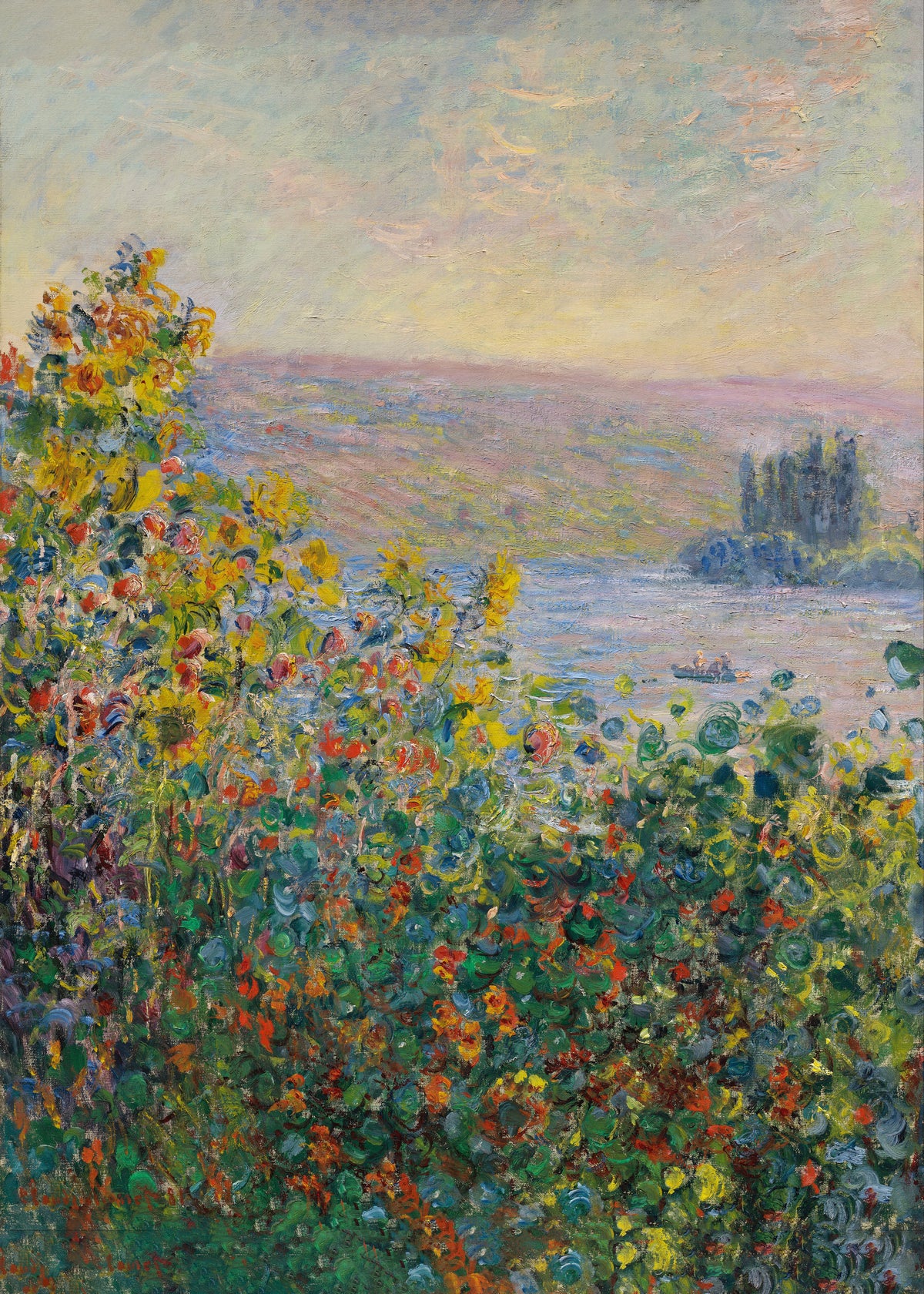 Claude Monet — Vétheuil (flower beds by the Seine) | Fine Art Print