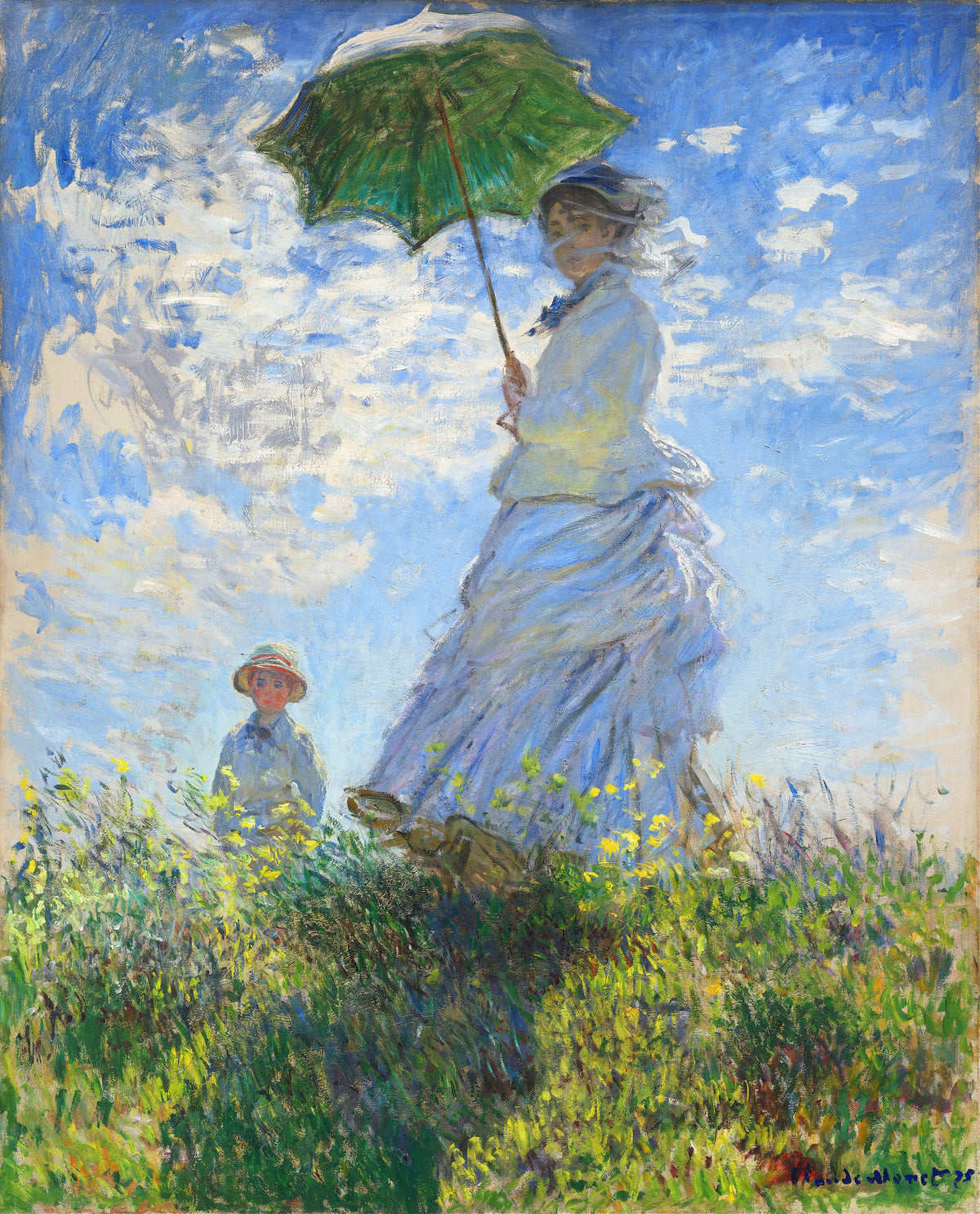 Claude Monet — Woman with a Parasol - Madame Monet and Her Son | Fine Art Print