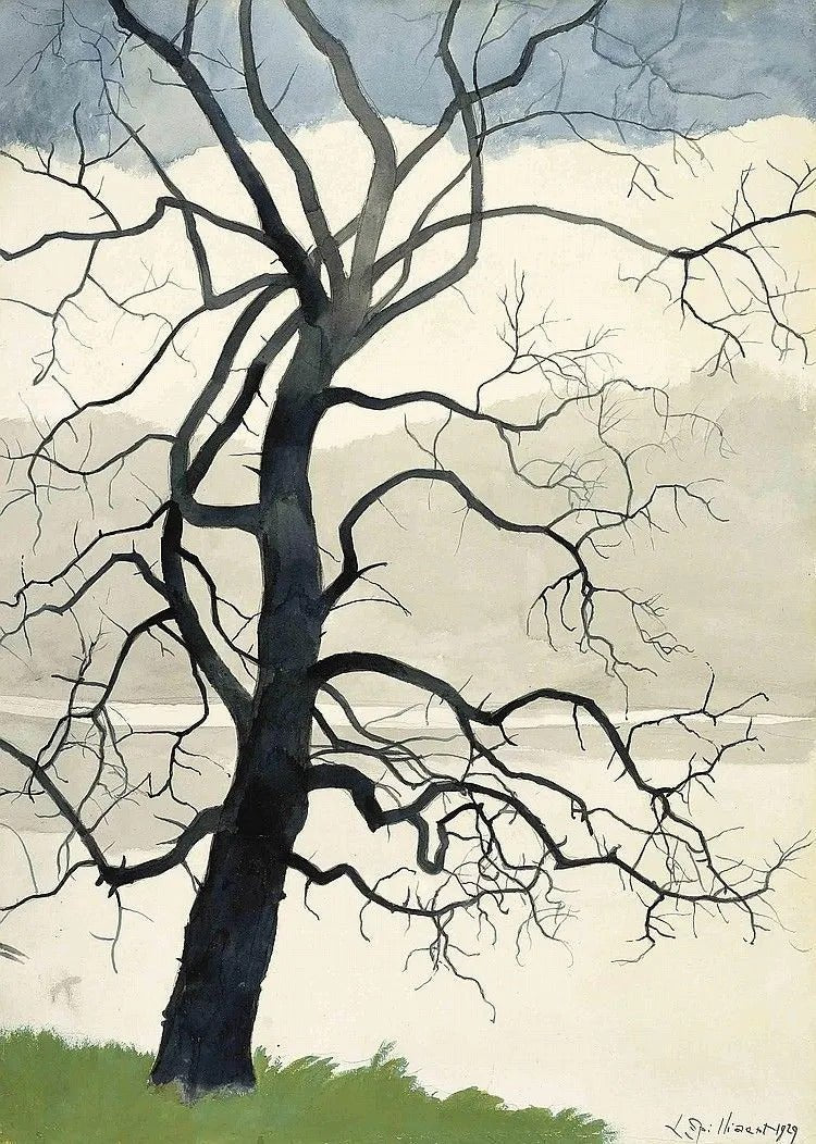 Léon Spilliaert — Arbre solitaire au bord de l'étang | Symbolist Art Print