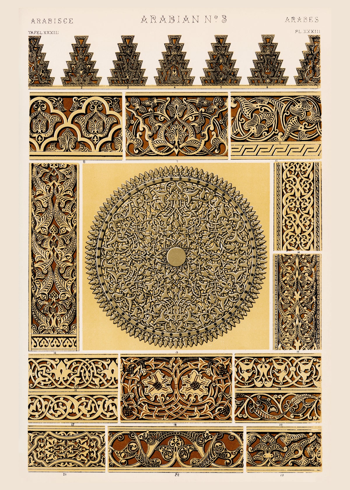 Owen Jones — Arabian No. 3, from The Grammar of Ornament | Ornament Plate Print