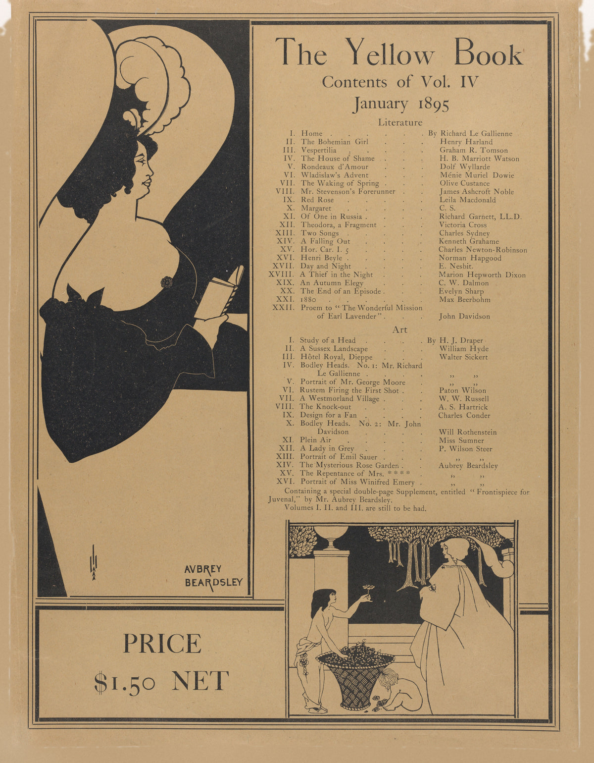 Aubrey Beardsley — Poster for The Yellow Book, Volume IV | Vintage Poster Print