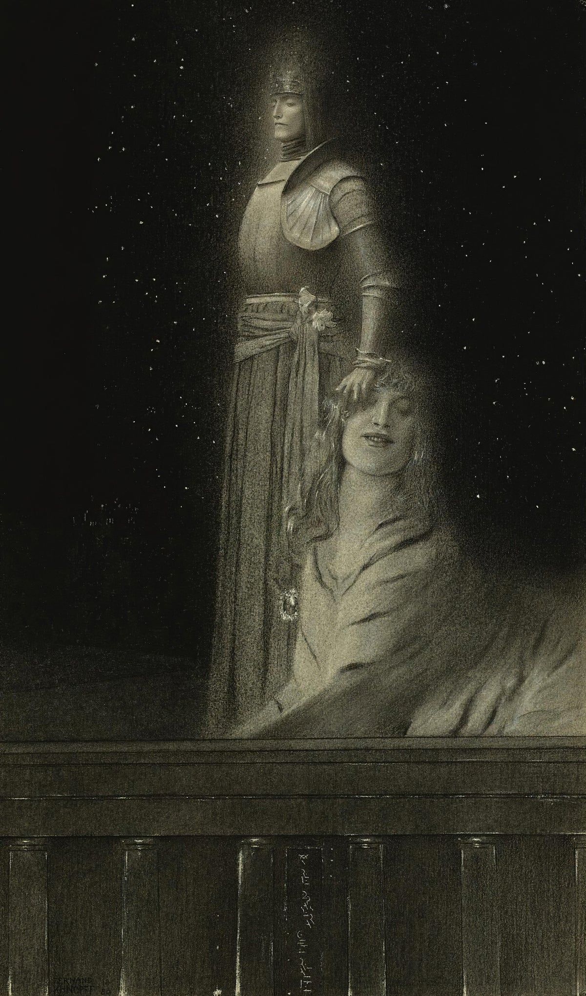 Fernand Khnopff — Avec Verhaeren. Un Ange | Symbolist Art Print