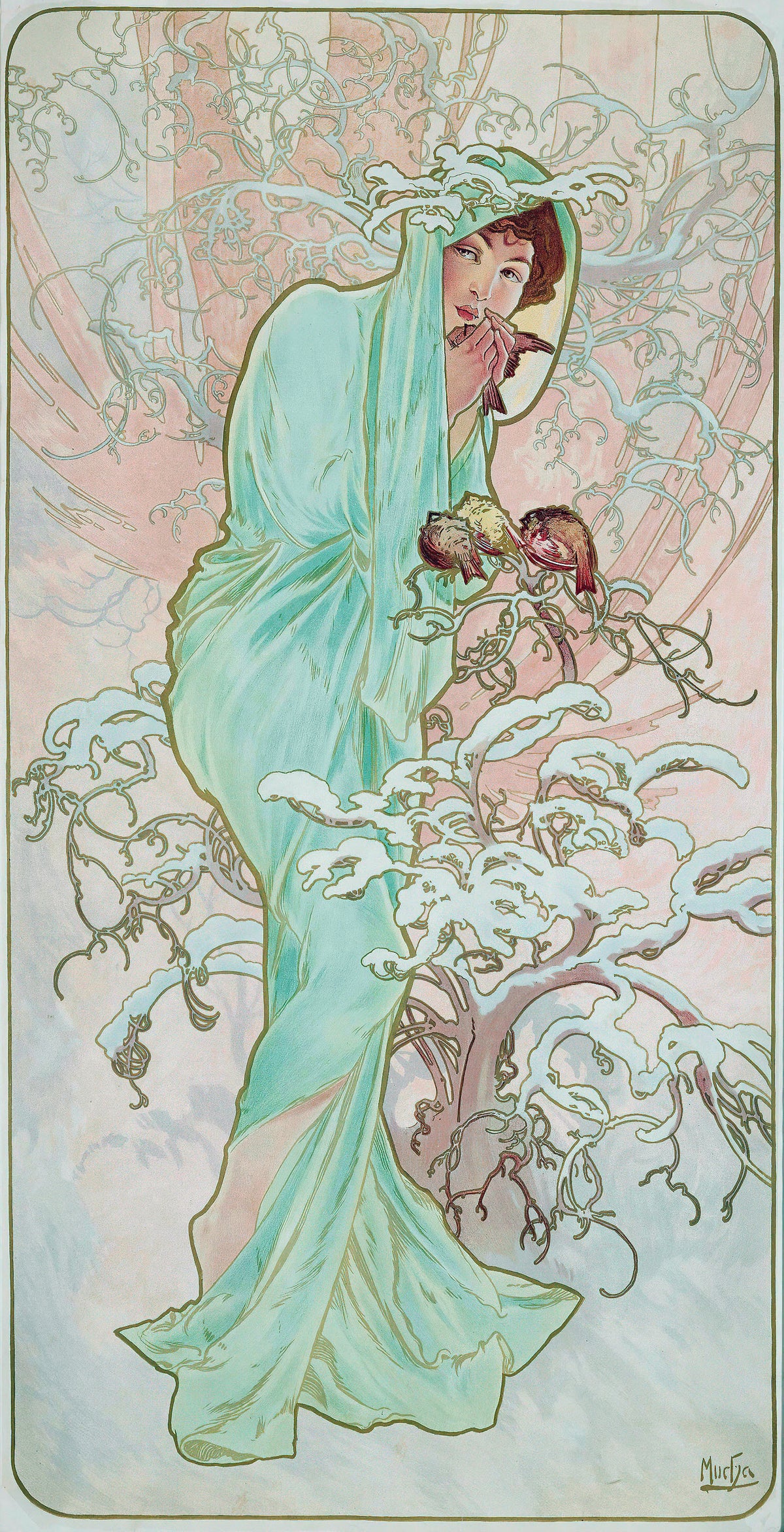 Alphonse Mucha — The Seasons: Winter | Art Nouveau Print