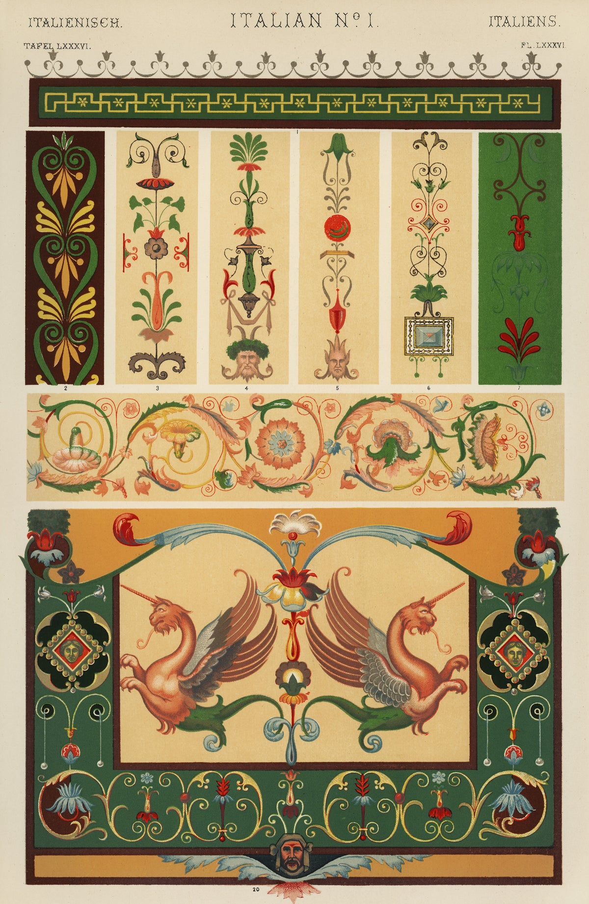Owen Jones — Italian No. 1, from The Grammar of Ornament | Ornament Plate Print