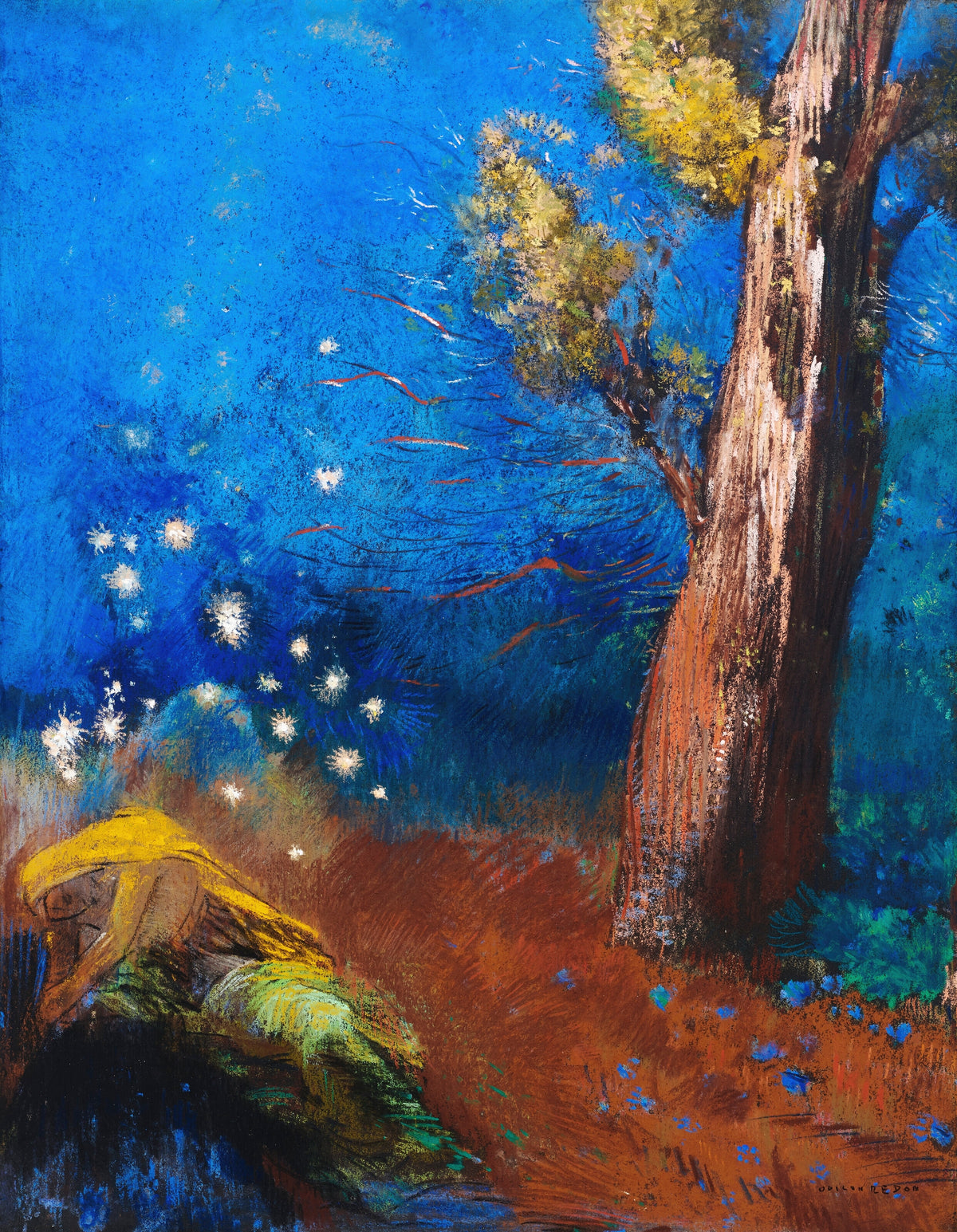 Odilon Redon — The Death of Buddha | Symbolist Art Print
