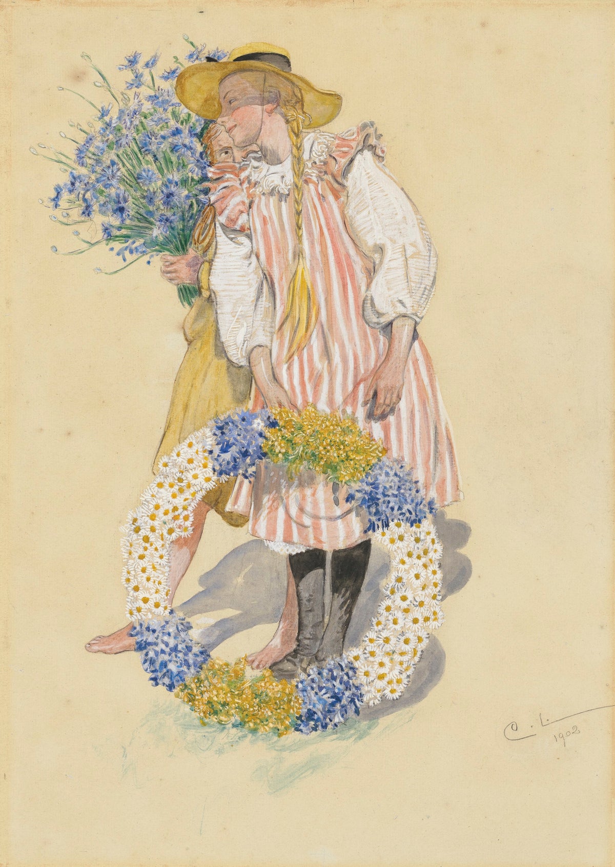 Carl Larsson — Lisbeth and Brita | Swedish Watercolour Print