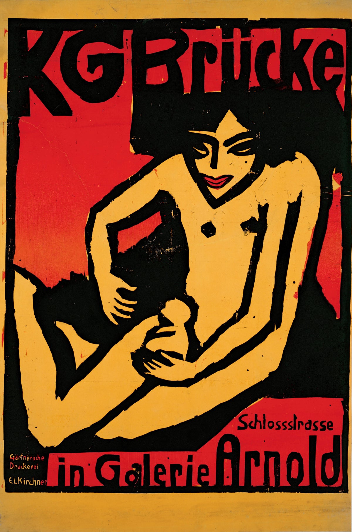 Ernst Ludwig Kirchner — KG Brücke exhibition poster, Galerie Arnold | Vintage Poster Print