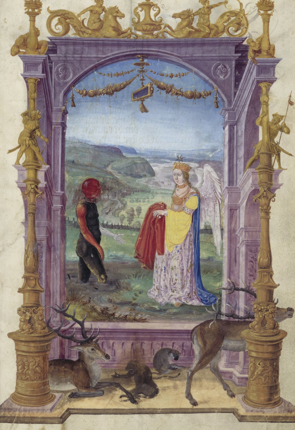 Splendor Solis — The Man from the Swamp and the Angel | Illuminated Manuscript Print