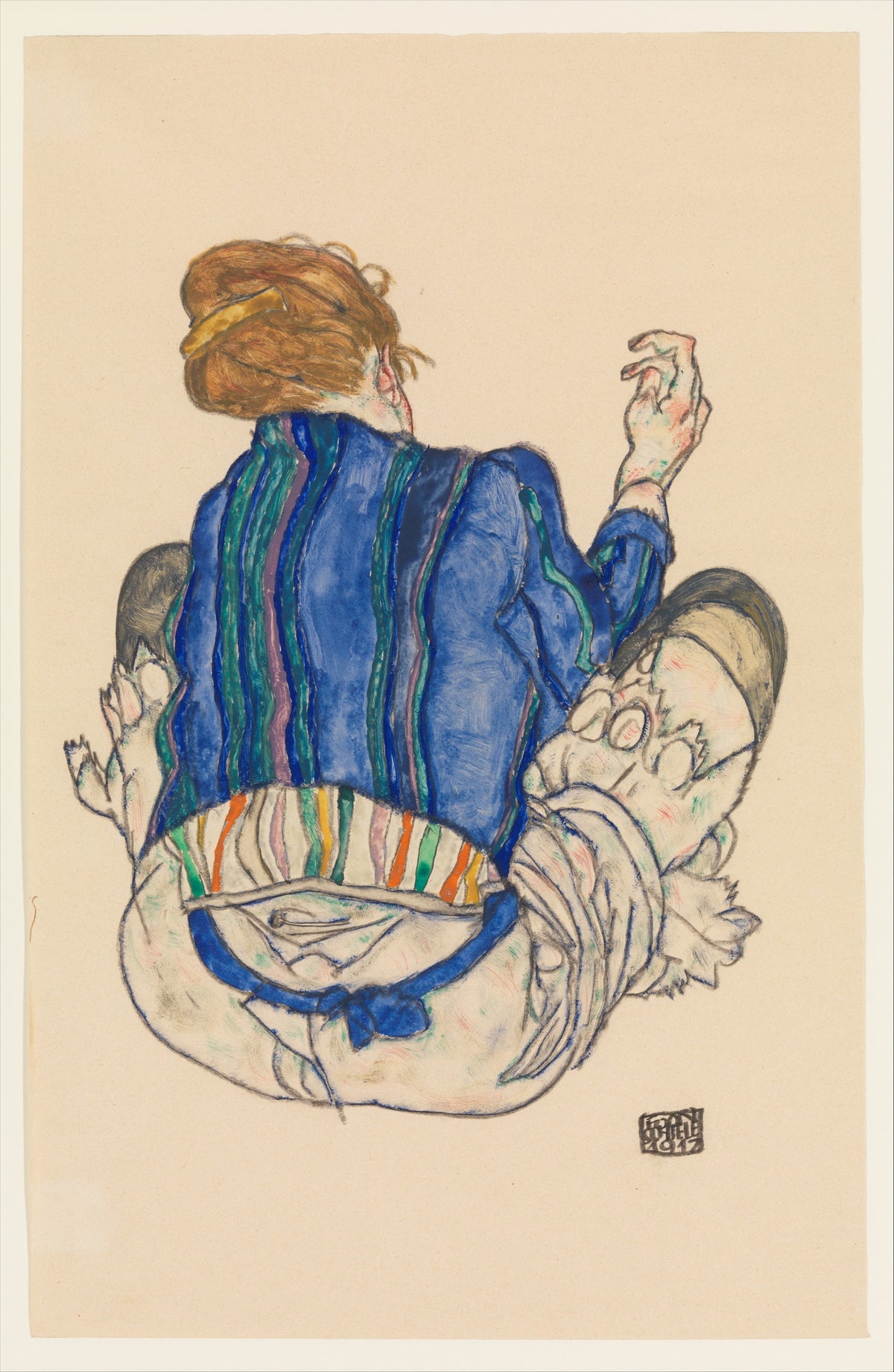 Egon Schiele — Seated Woman (blue jacket) | Fine Art Print