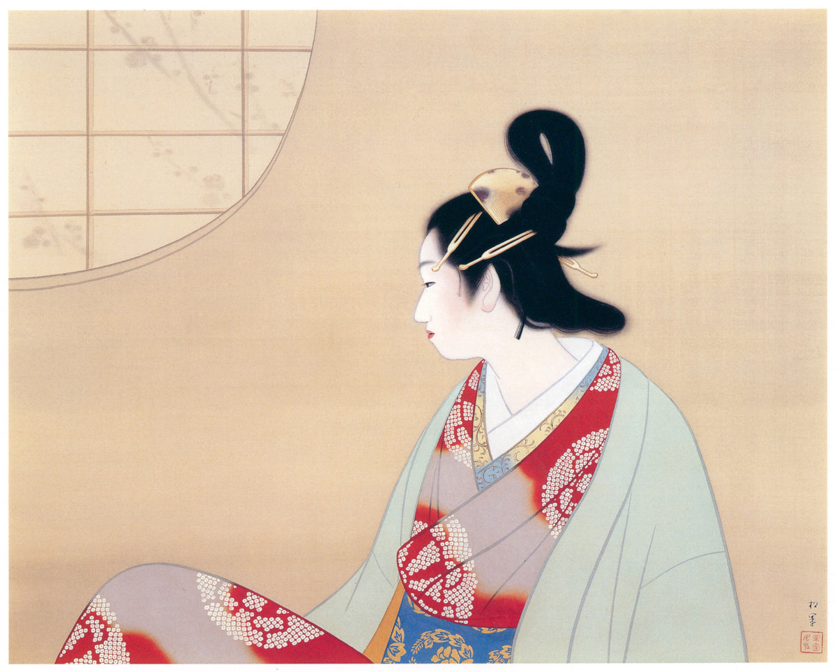 Uemura Shōen — Young Lady by a Round Window | Fine Art Print