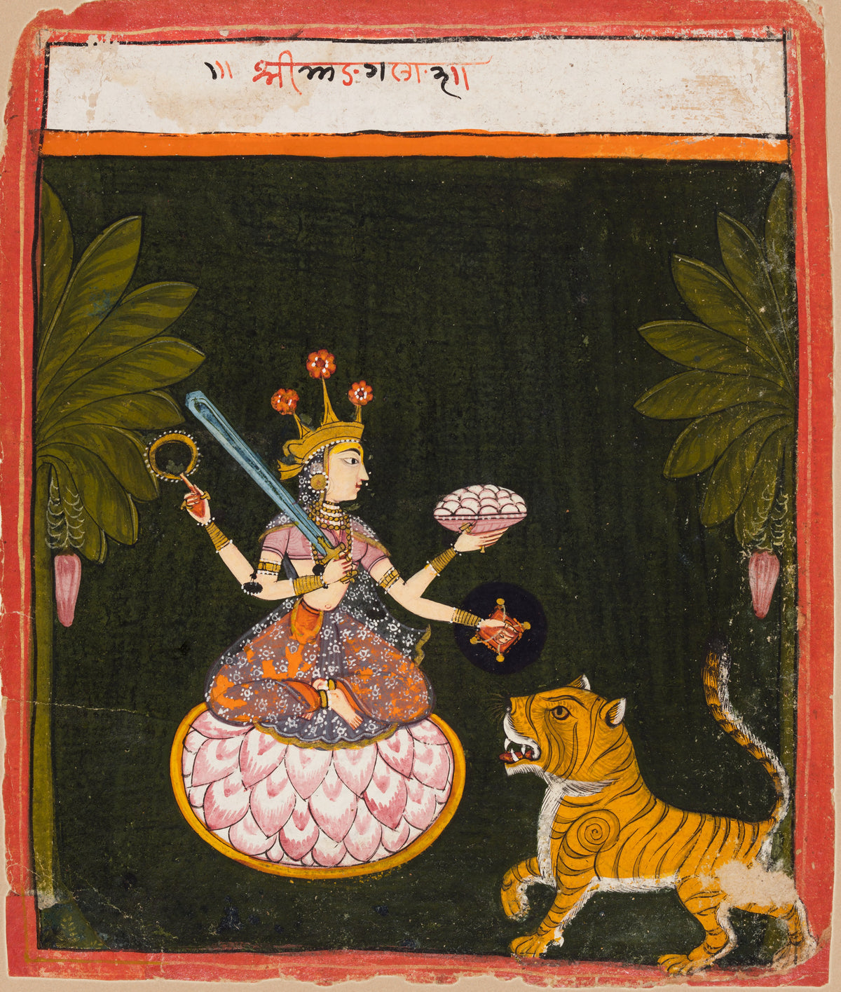 Ajmer school — Goddess Mangala | Indian Miniature Painting Print