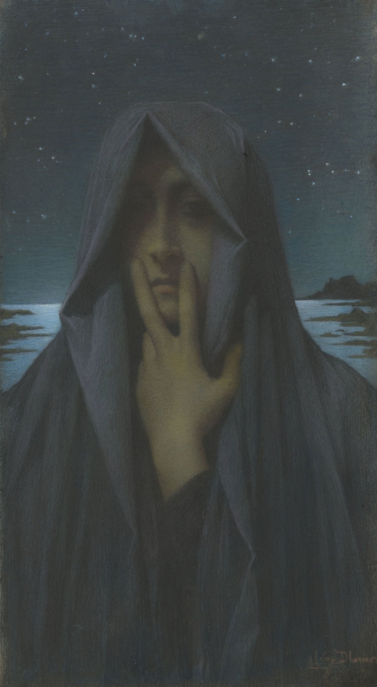 Lucien Lévy-Dhurmer — Silence (Le Silence) | Symbolist Art Print