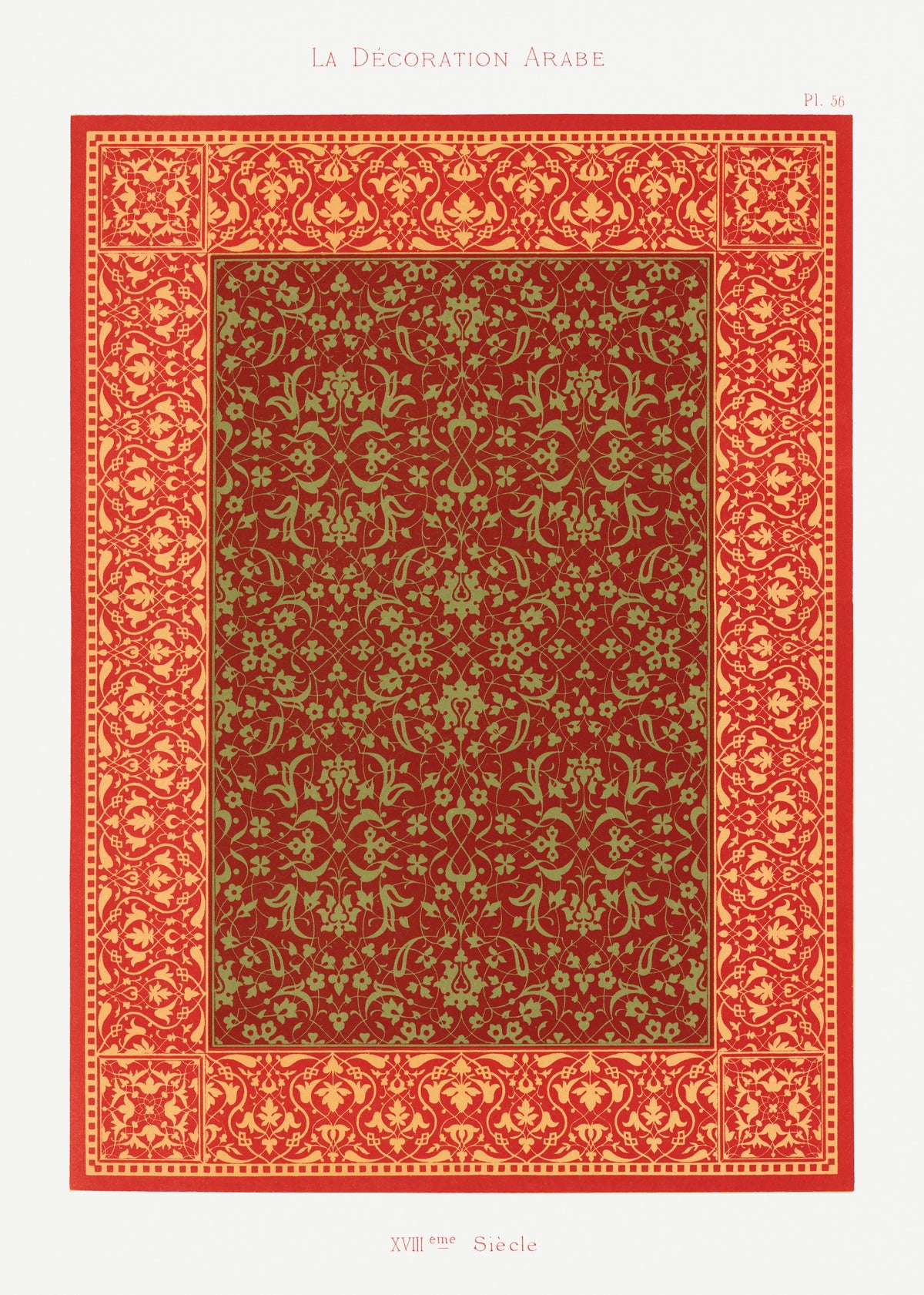 Émile Prisse d'Avennes — Plate 56, La Décoration Arabe | Ornament Plate Print