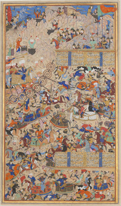 Muhammad al-Qivam al-Shirazi — Battle Between Iranians and Turanians | Persian Miniature Art Print