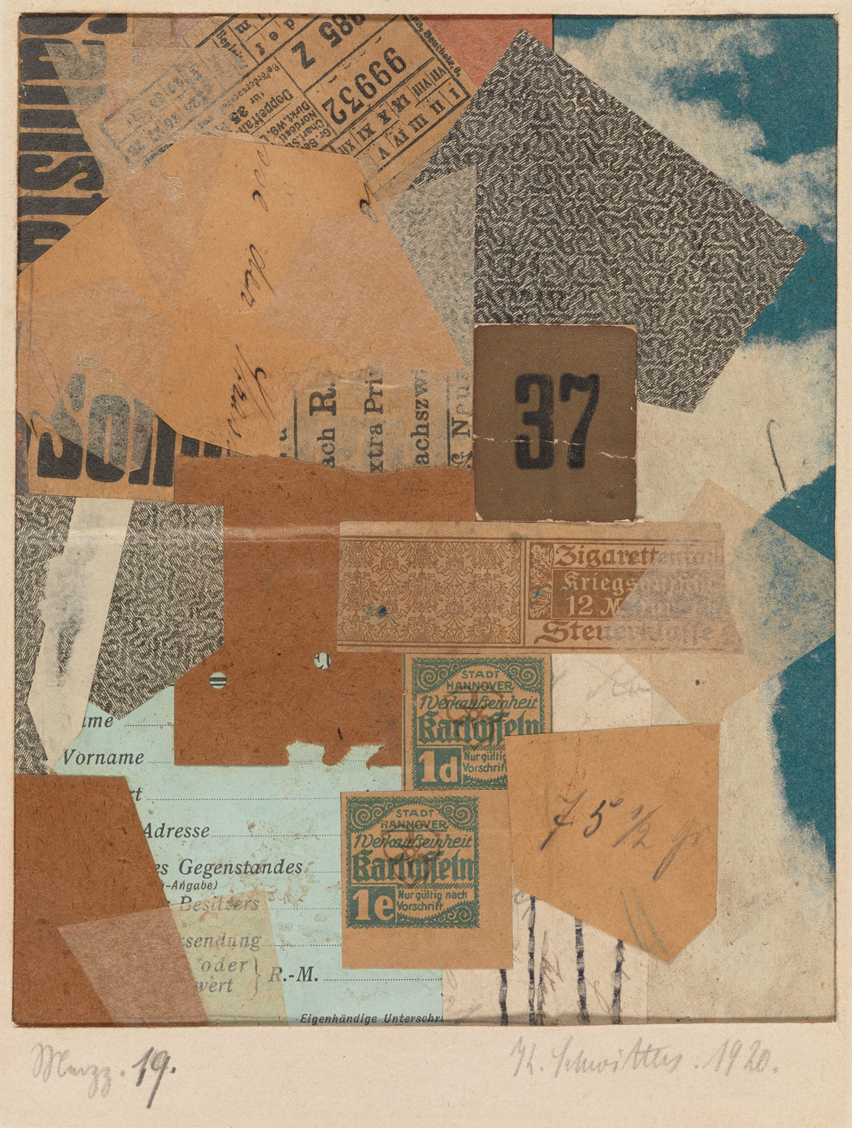 Kurt Schwitters — Merzz. 19 | Fine Art Print