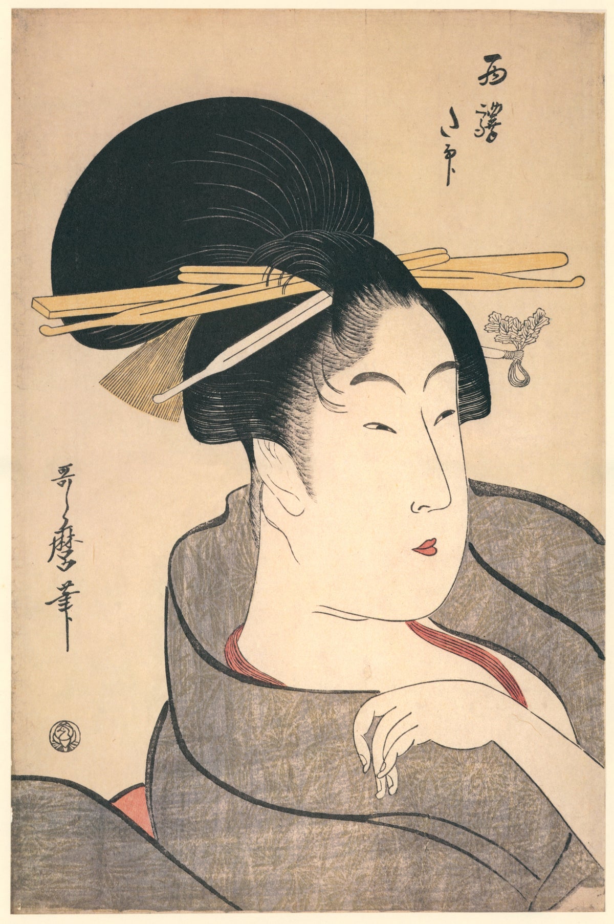 Kitagawa Utamaro — Uwaki no Sō (The Coquettish Type) | Japanese Woodblock Print (Ukiyo-e)