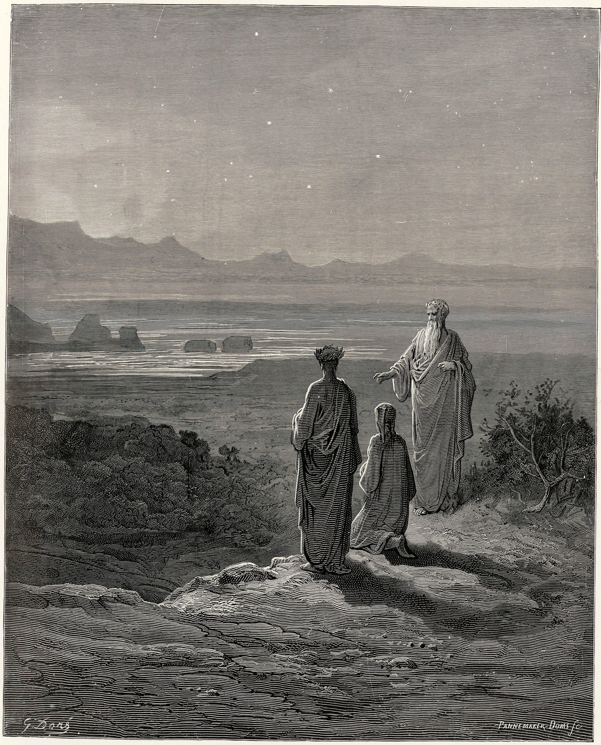 Gustave Doré — Purgatorio, Canto I: Cato on the Shore | Dante Illustration Print