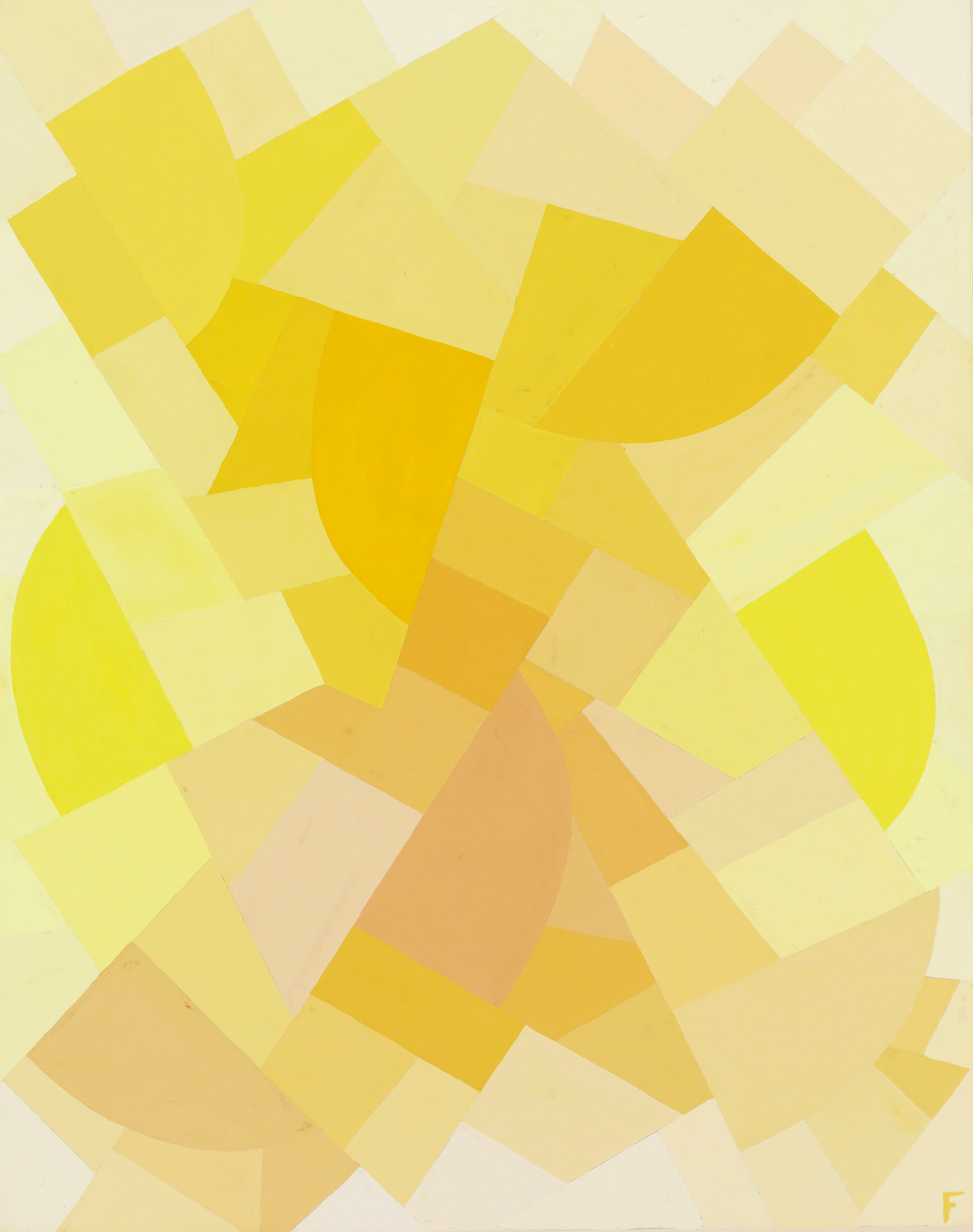 Otto Freundlich — Komposition (1938) | Pale Yellow Abstract Composition Fine Art Print