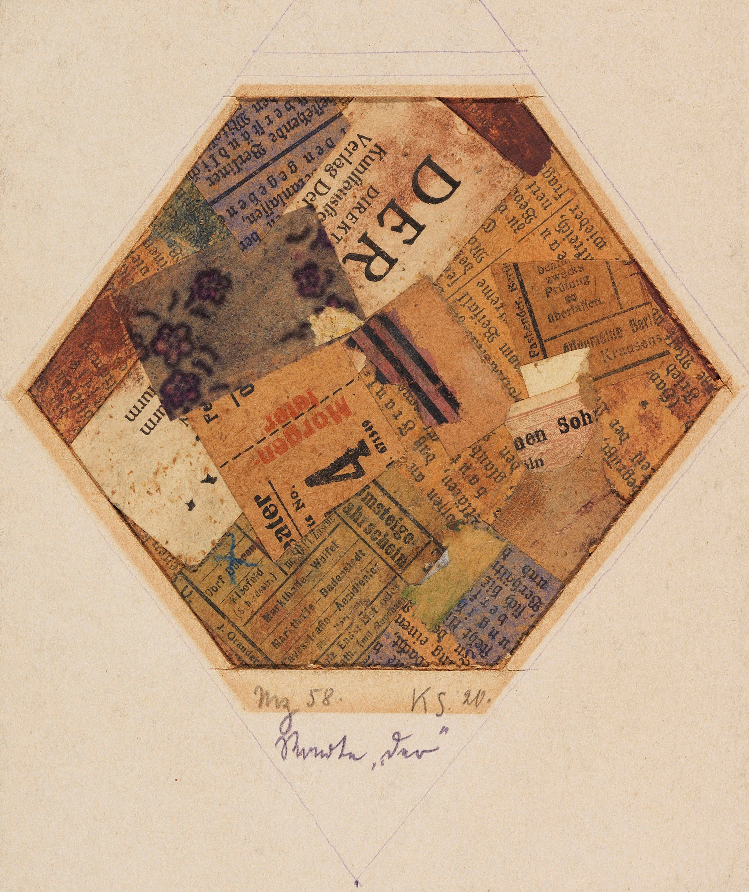 Kurt Schwitters — Mz 58, Worte 'der' | Fine Art Print
