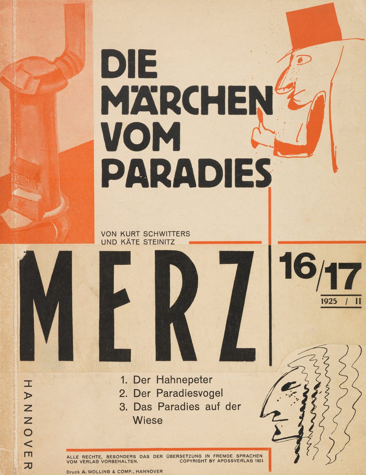Kurt Schwitters — Die Märchen vom Paradies (Merz 16/17) | Fine Art Print