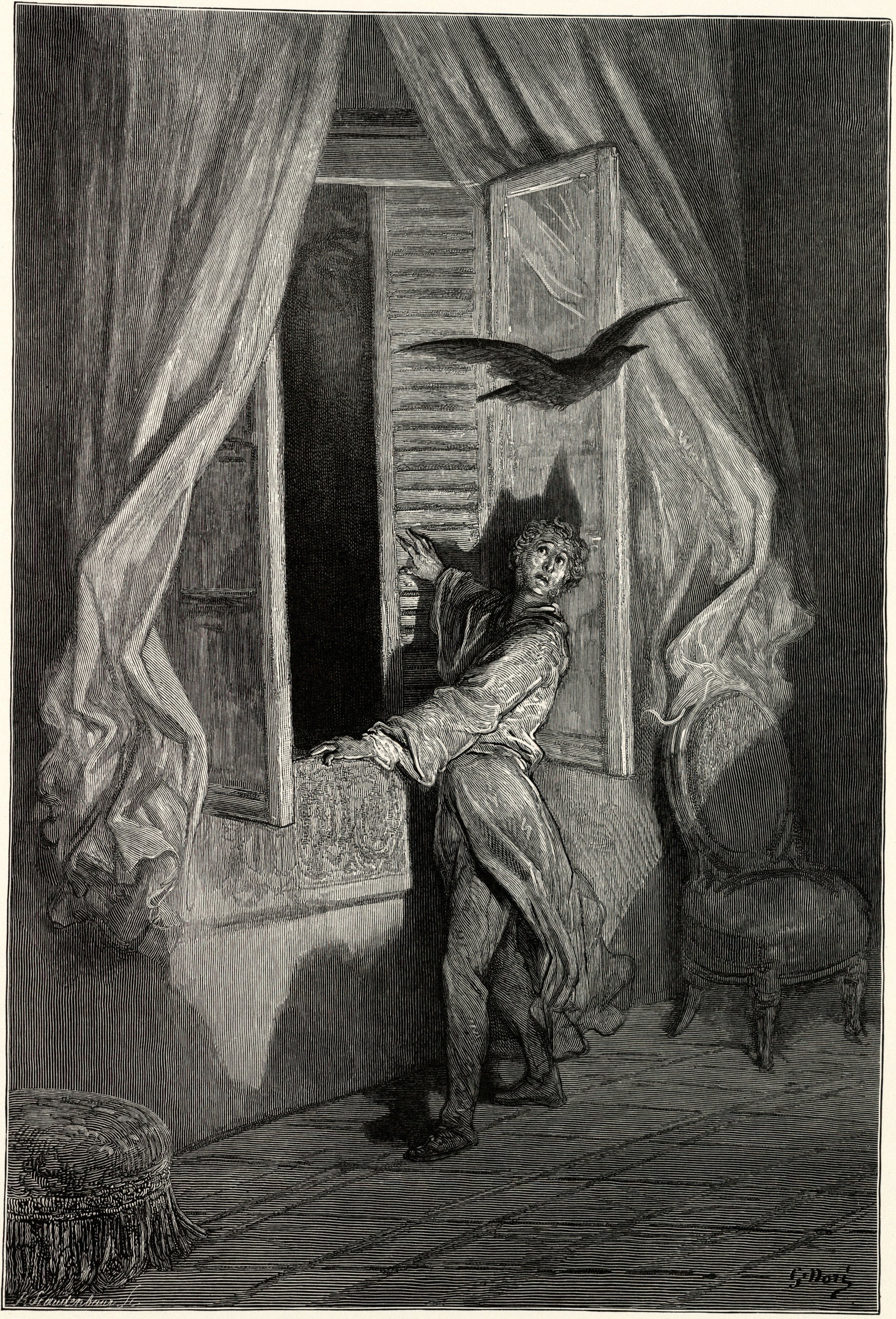 Gustave Doré — A stately Raven of the saintly days of yore | Gothic Illustration Print