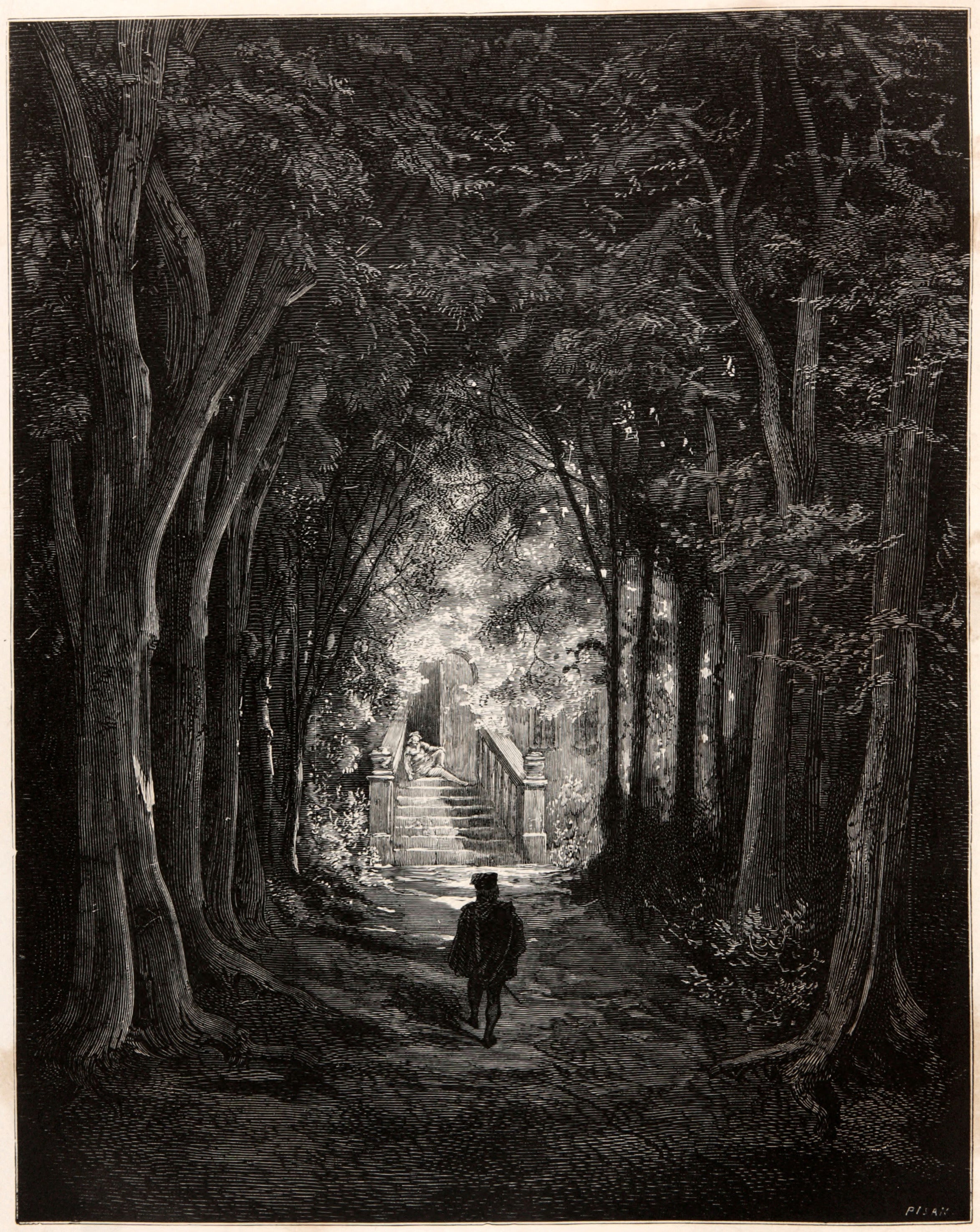 Gustave Doré — Sleeping Beauty: The Prince in the Forest Avenue | Fairy Tale Illustration Print