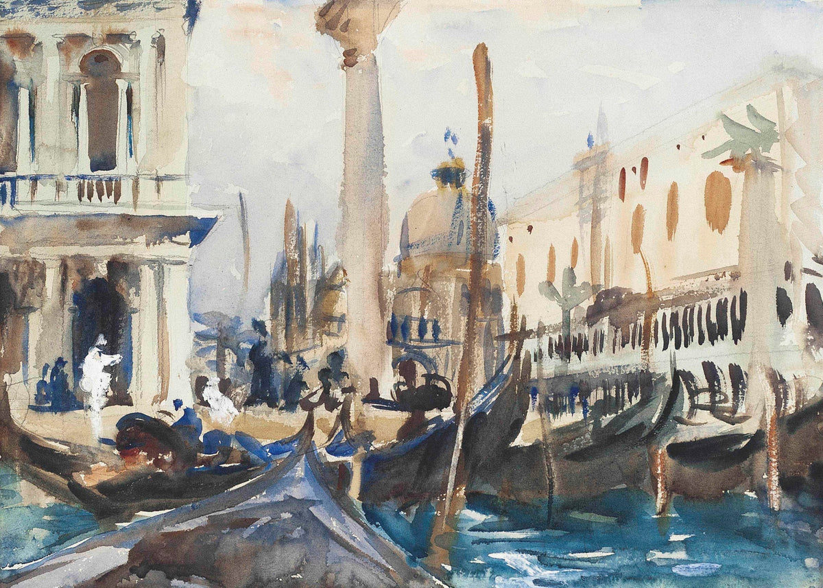 John Singer Sargent — The Piazzetta with Gondolas | Fine Art Print