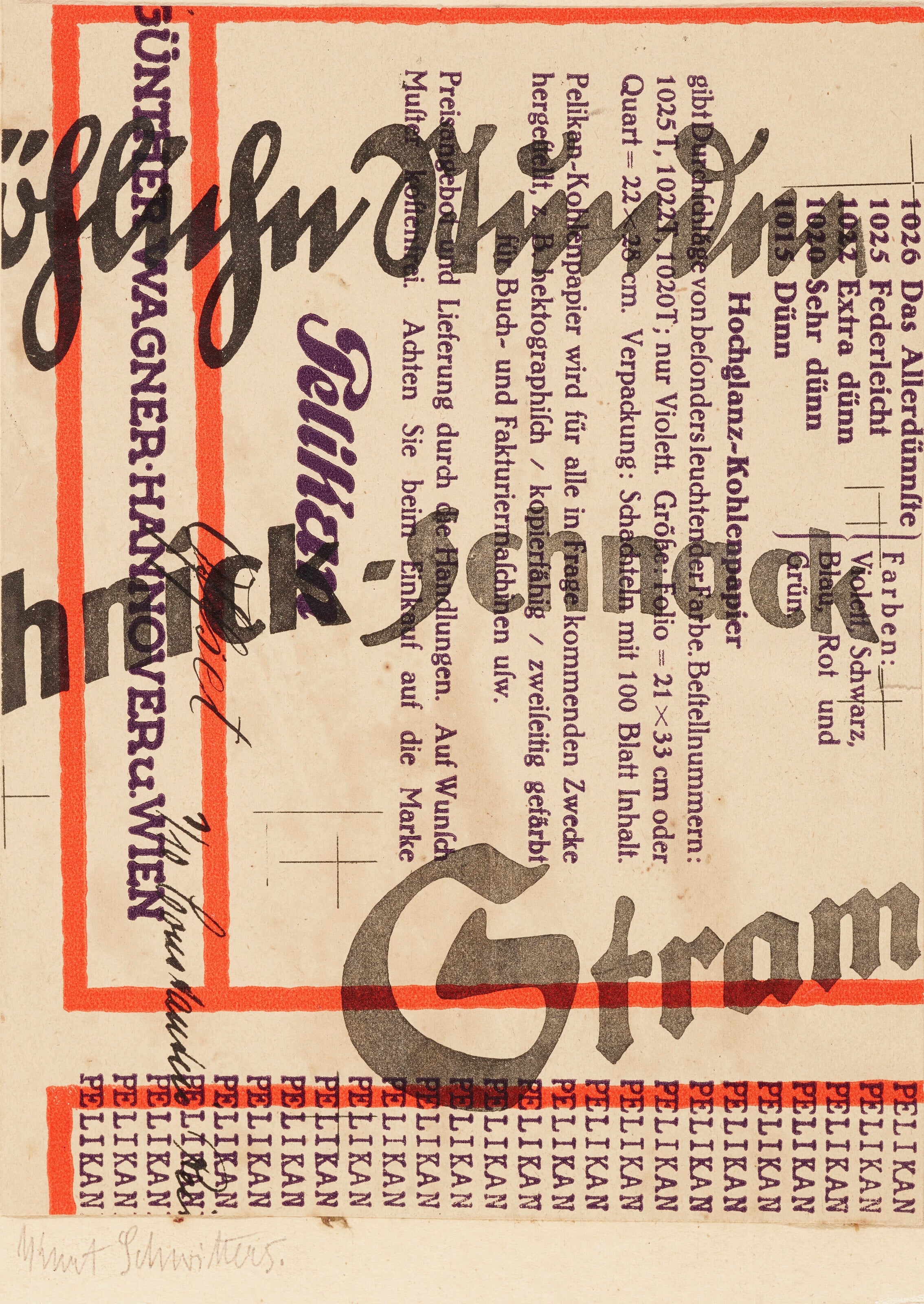 Kurt Schwitters — Schnack (Pelikan) | Fine Art Print