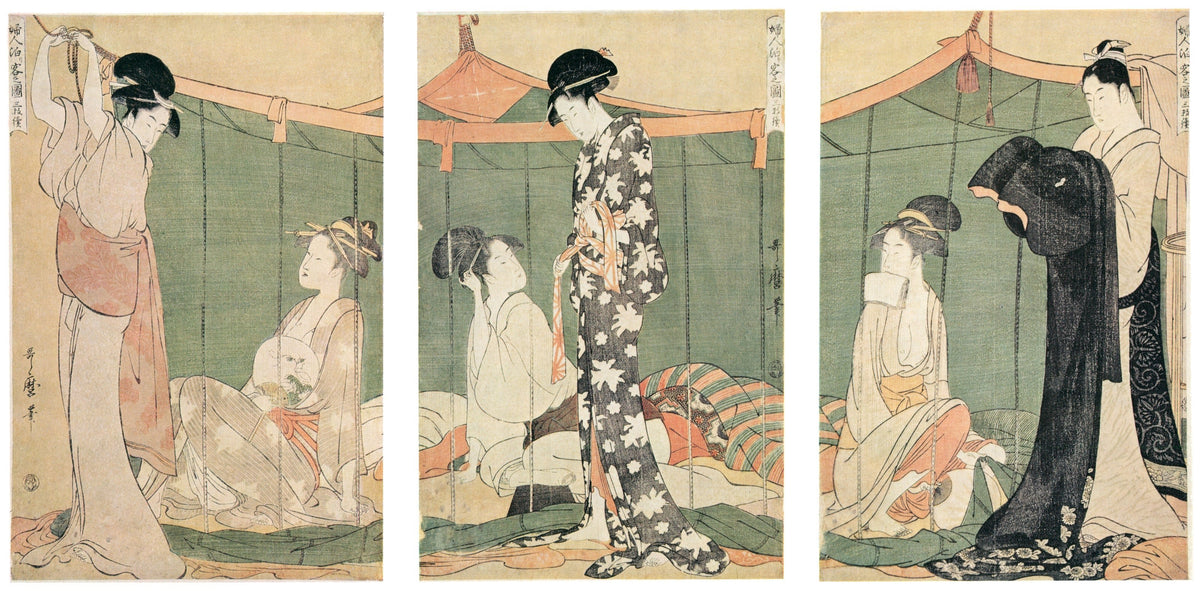 Kitagawa Utamaro — Women and Overnight Guests | Japanese Woodblock Print (Ukiyo-e)