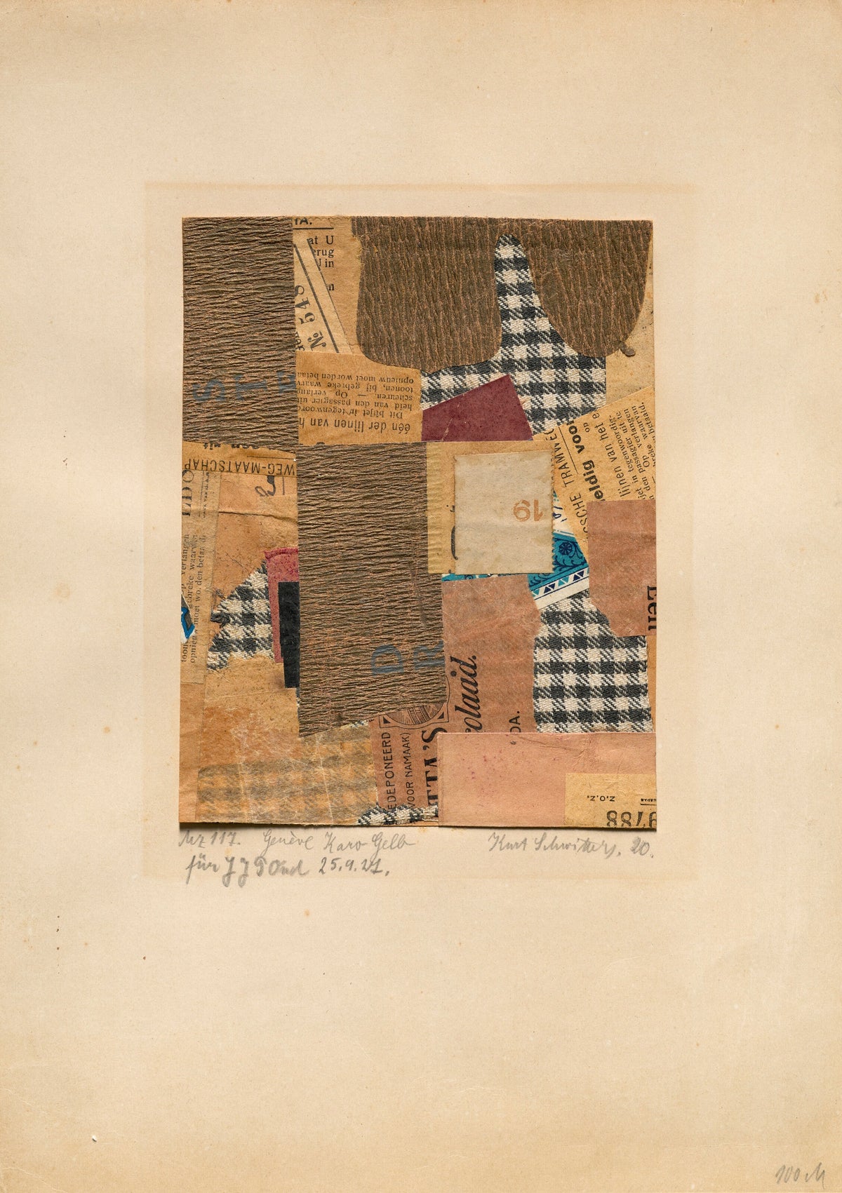 Kurt Schwitters — Mz 117. Genève Karo Gelb | Fine Art Print