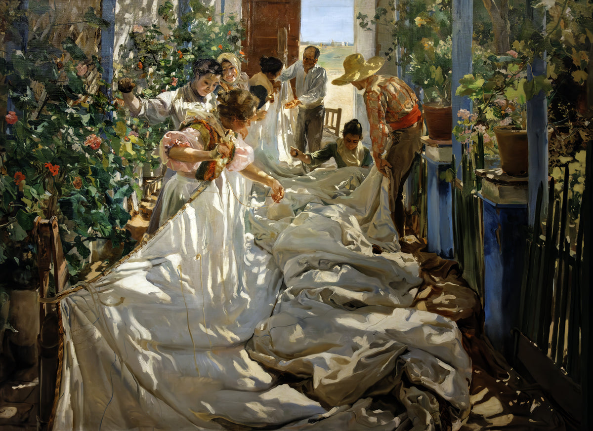 Joaquín Sorolla — Sewing the Sail | Fine Art Print