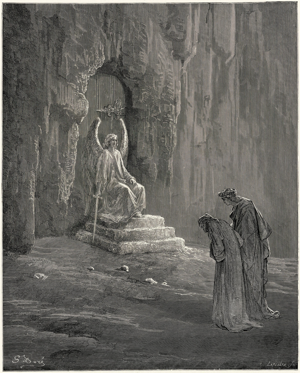 Gustave Doré — Purgatorio, Canto IX: The Angel at the Gate | Dante Illustration Print