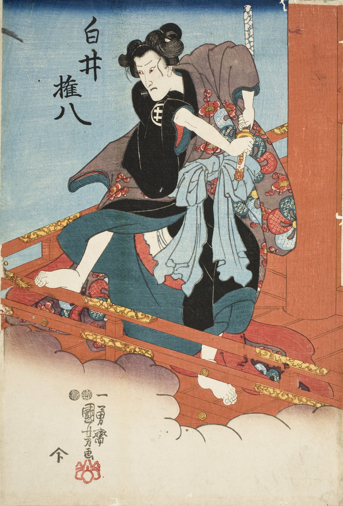 Utagawa Kuniyoshi — Iwai Hanshirō V as Shirai Gonpachi | Japanese Woodblock Print (Ukiyo-e)