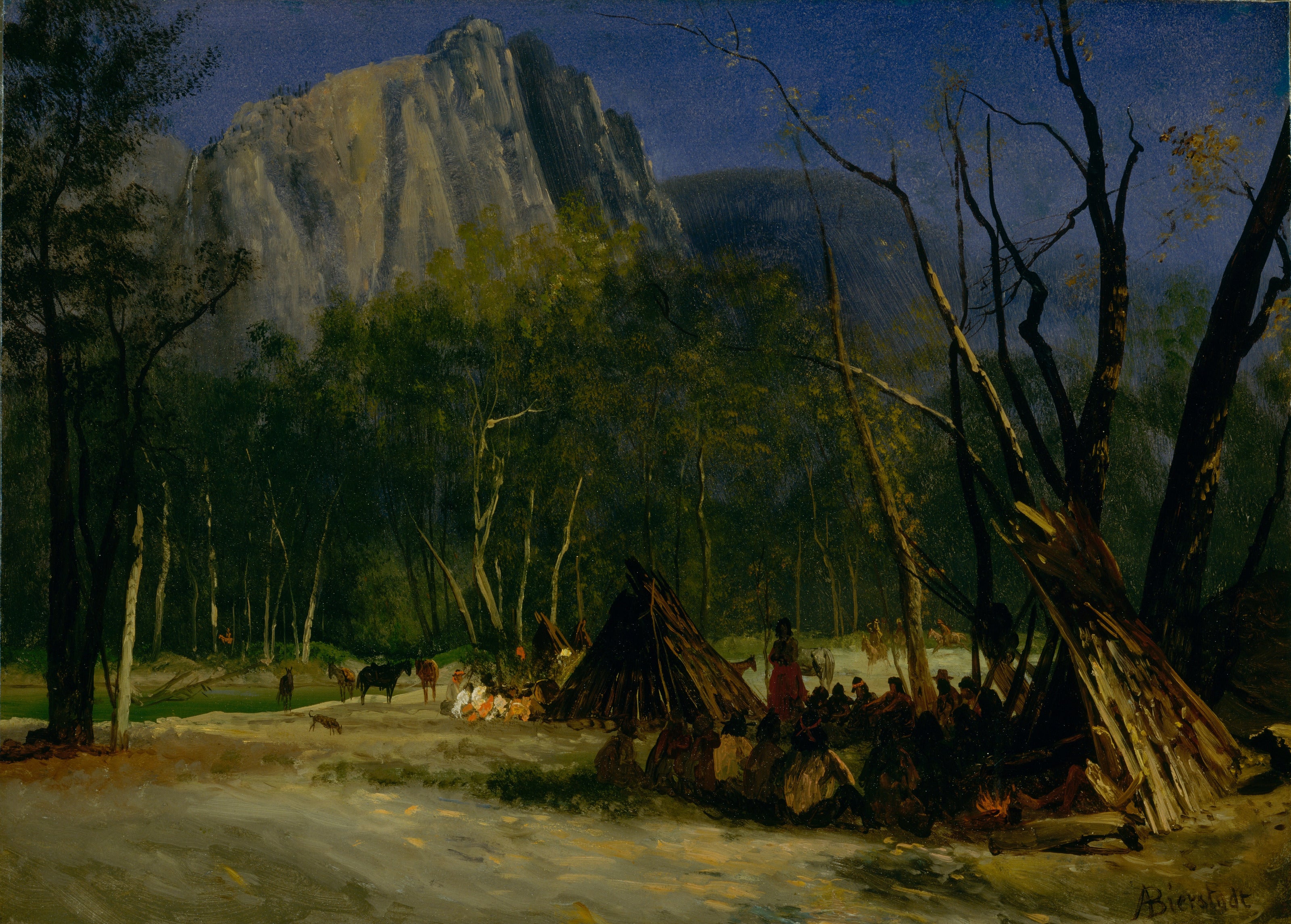 Albert Bierstadt — Indians in Council, California | Landscape Fine Art Print